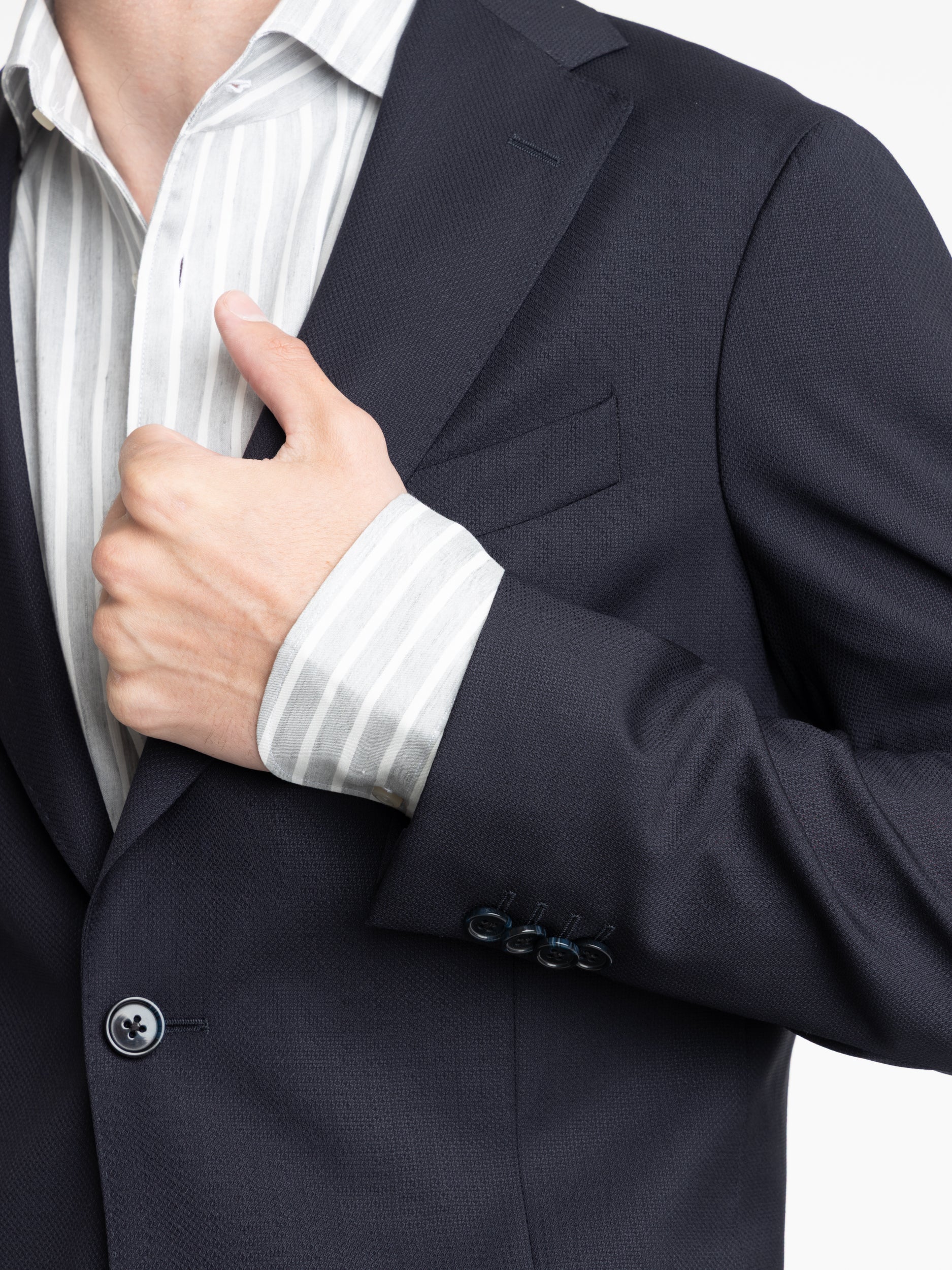 Navy Wool Sport Jacket - Image 3