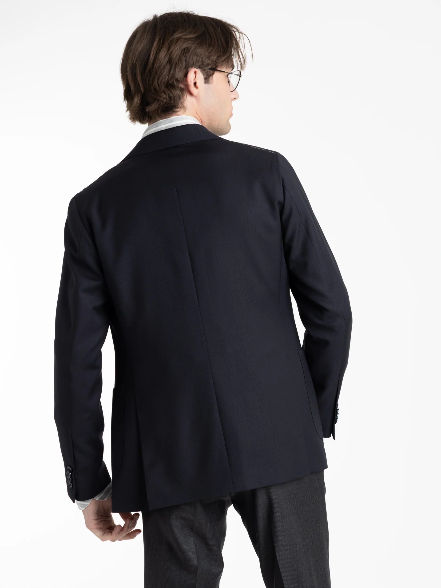 Navy Wool Sport Jacket - Image 4