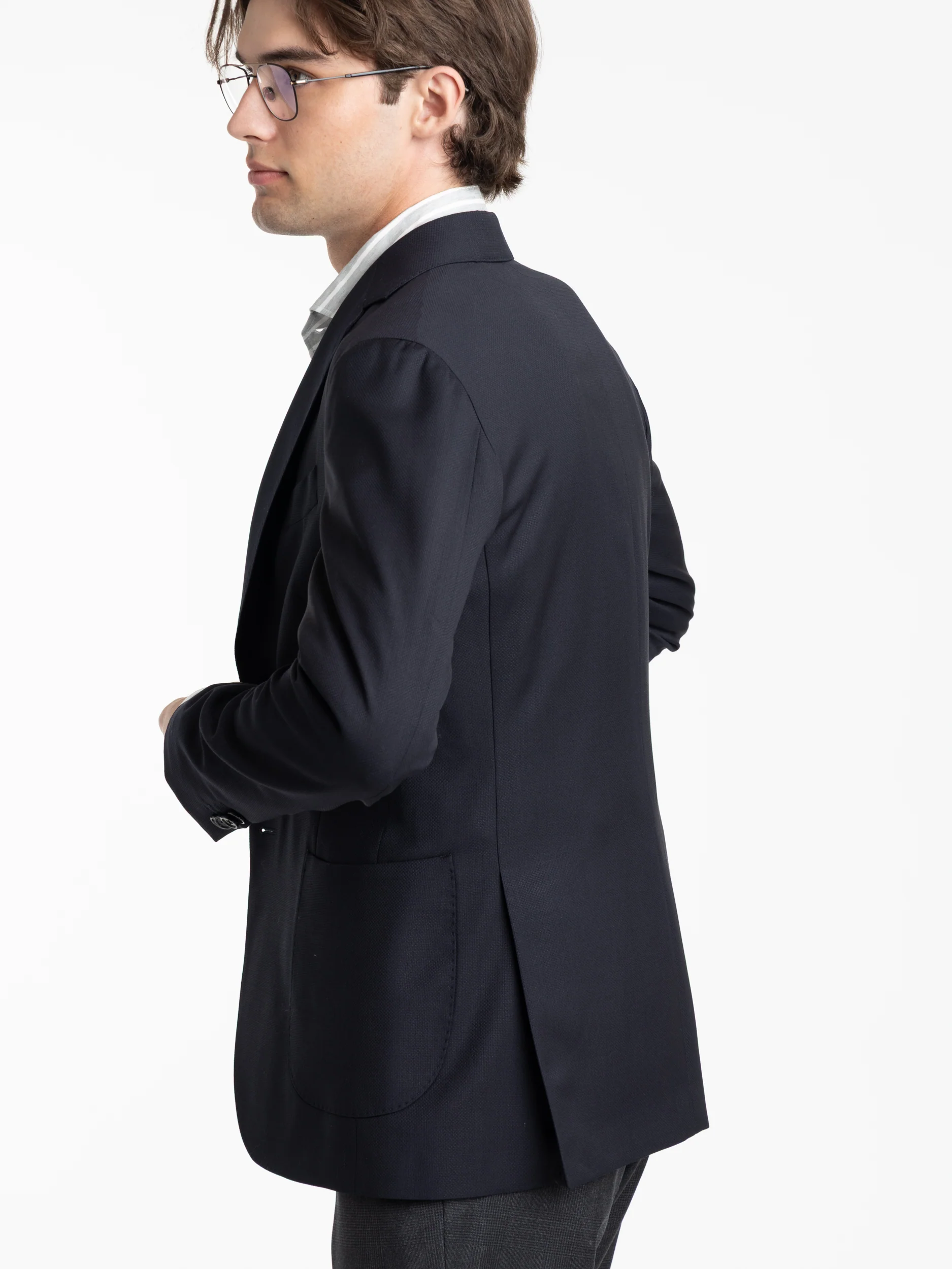 Navy Wool Sport Jacket - Image 5