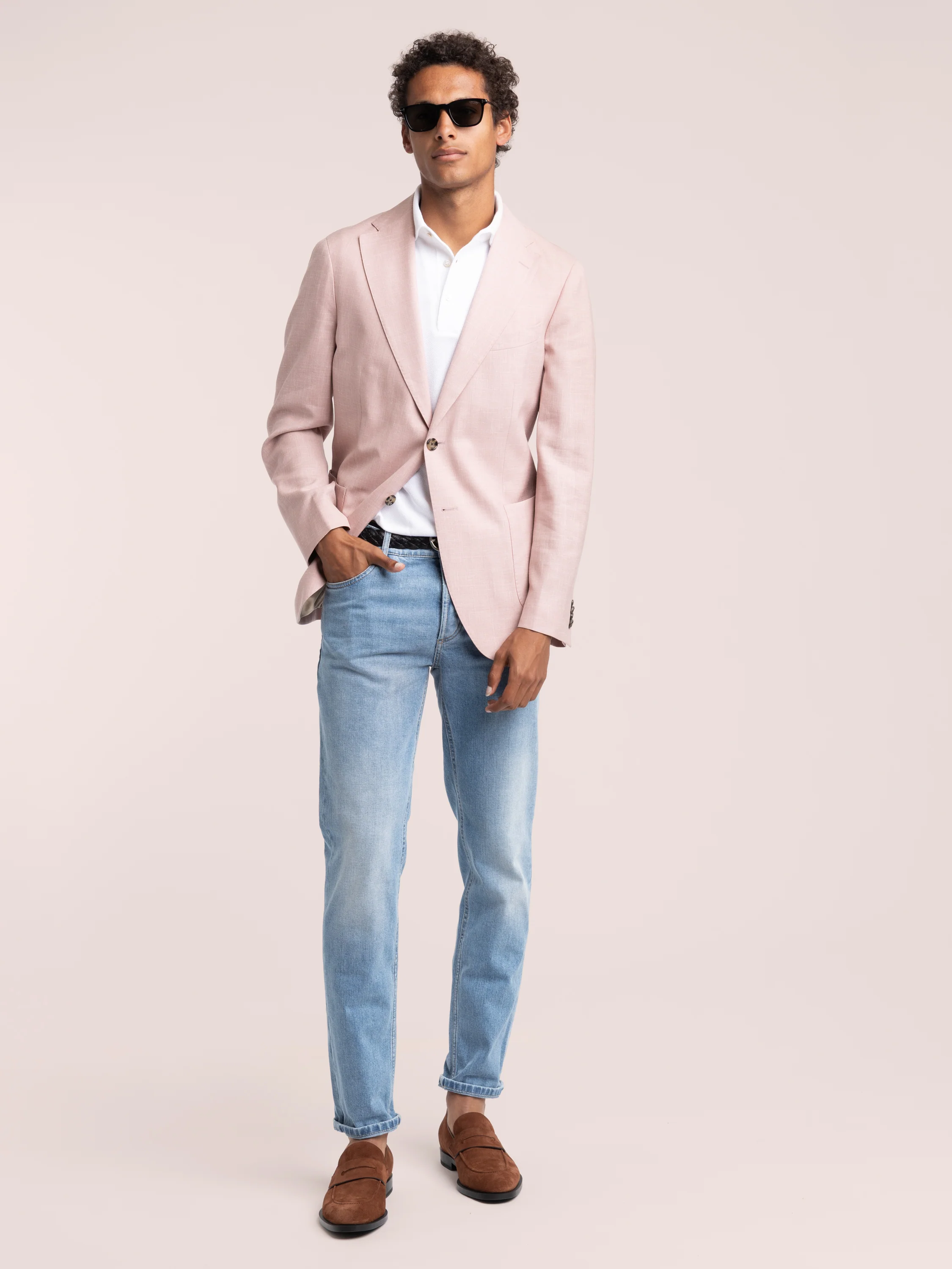 Pink Wool-Silk-Linen Blend Sport Jacket - Image 2