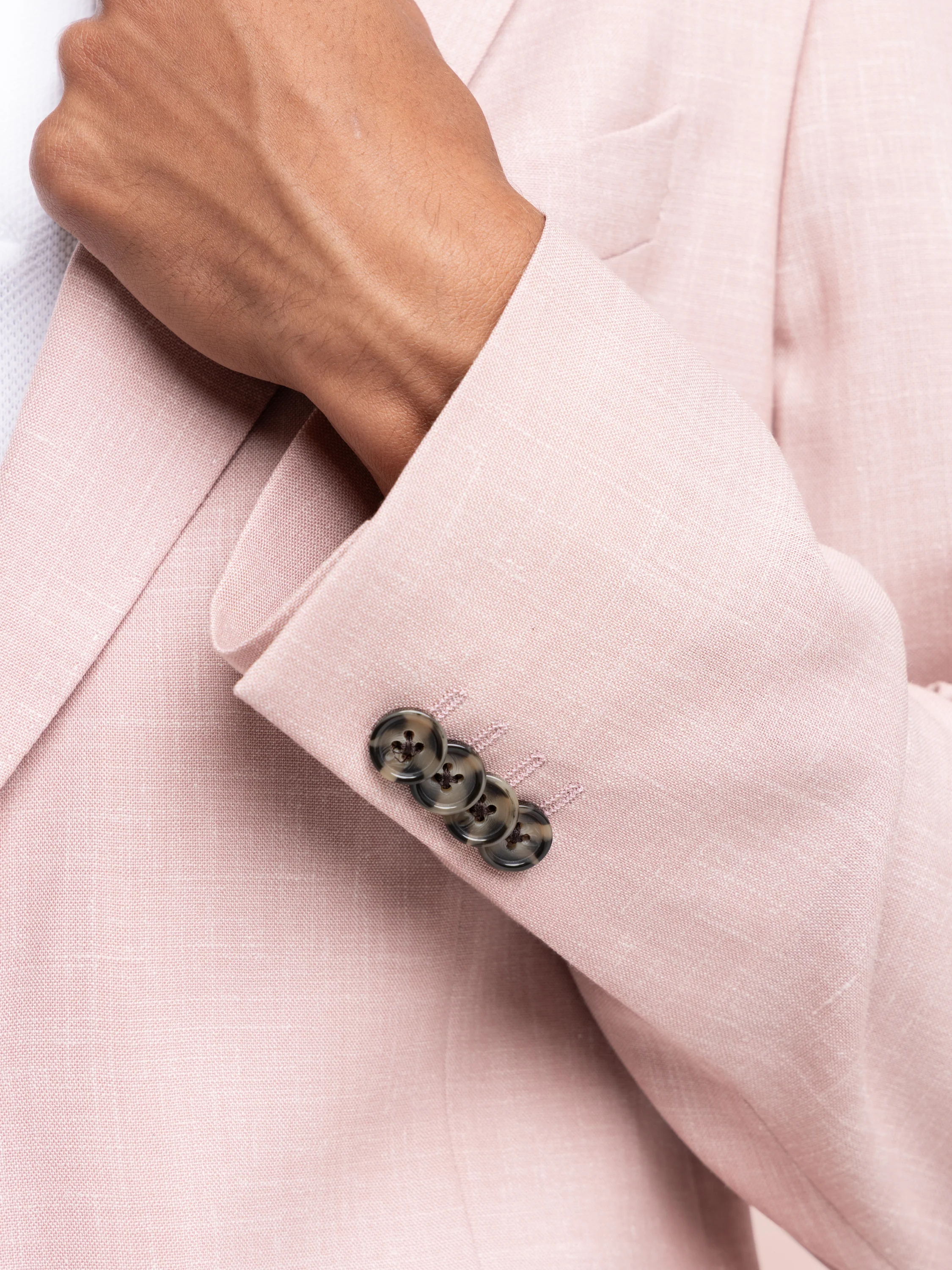 Pink Wool-Silk-Linen Blend Sport Jacket - Image 5