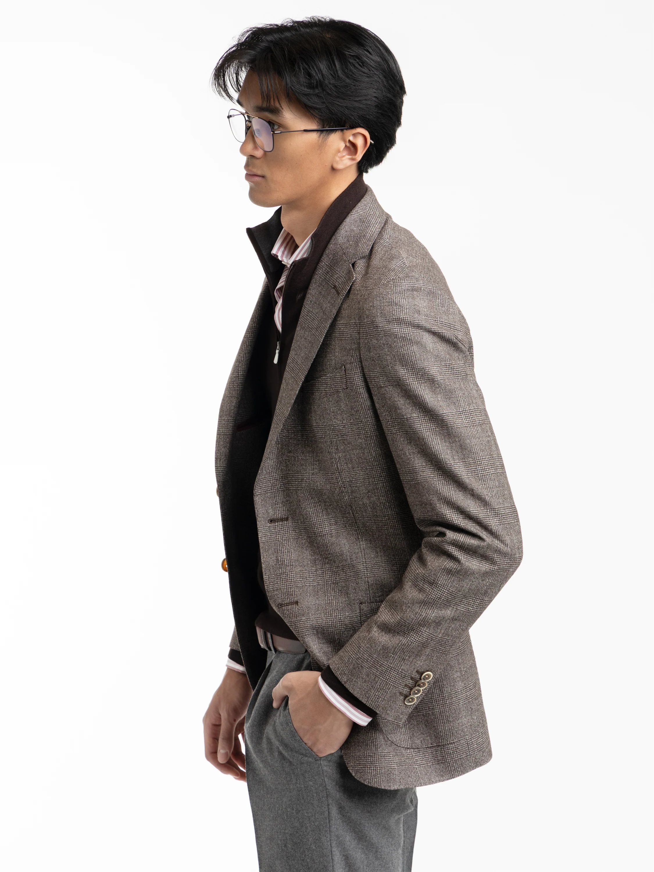 Brown Check Wool-Blend Sport Jacket - Image 3