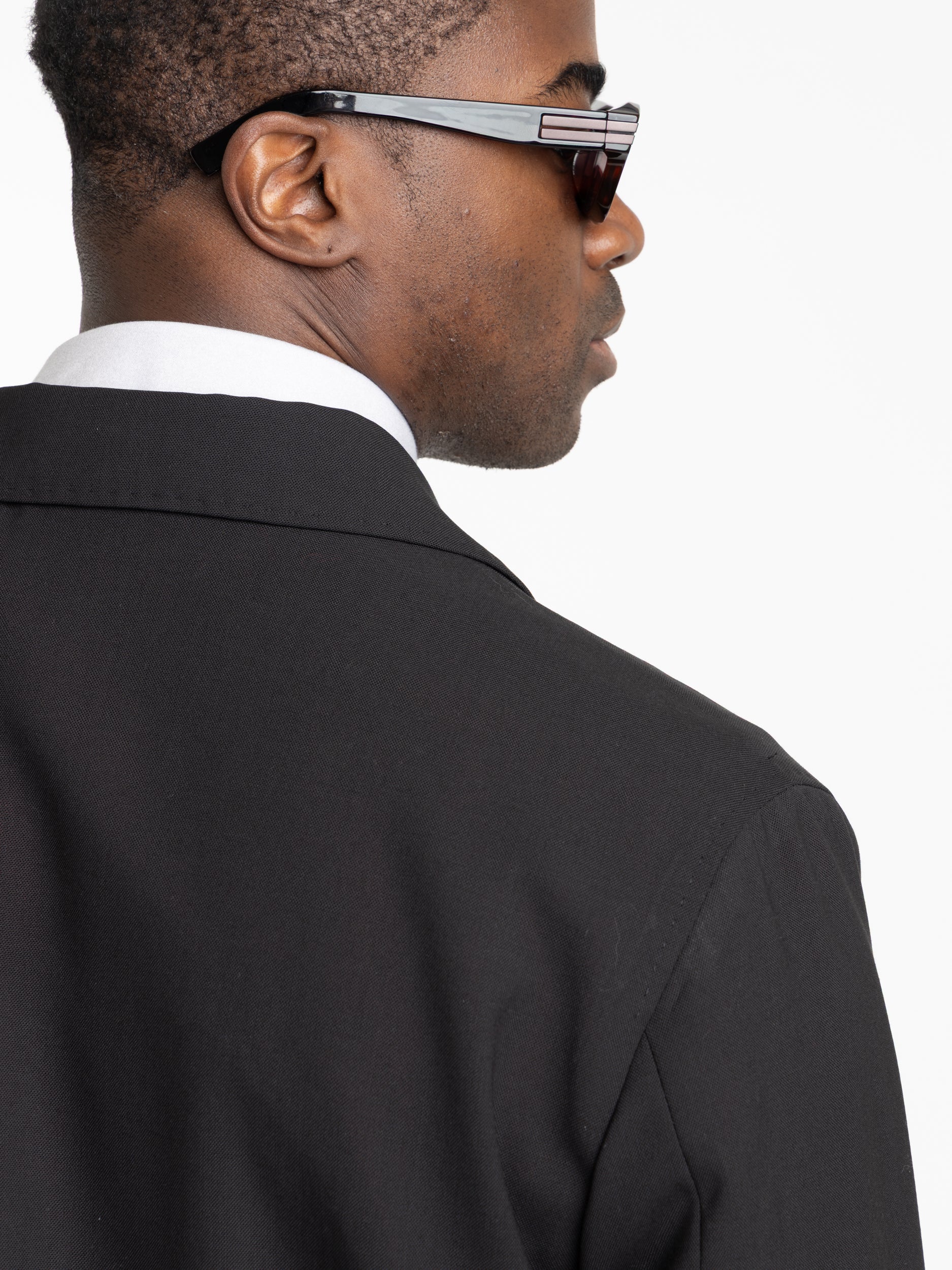 Black Wool Tailored Overshirt - Image 5