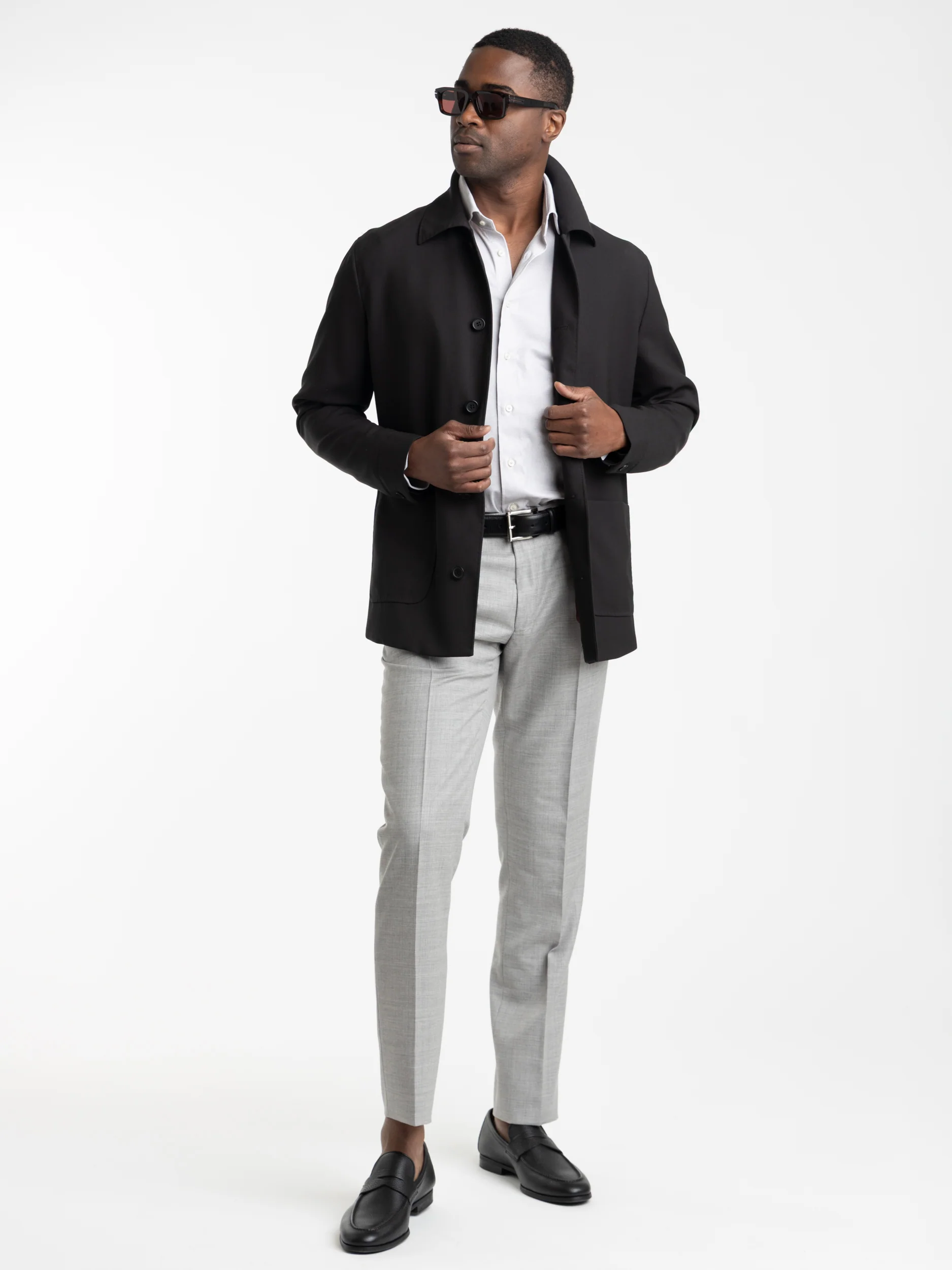 Heather Grey Single Pleat Wool Dress Pant - Image 2