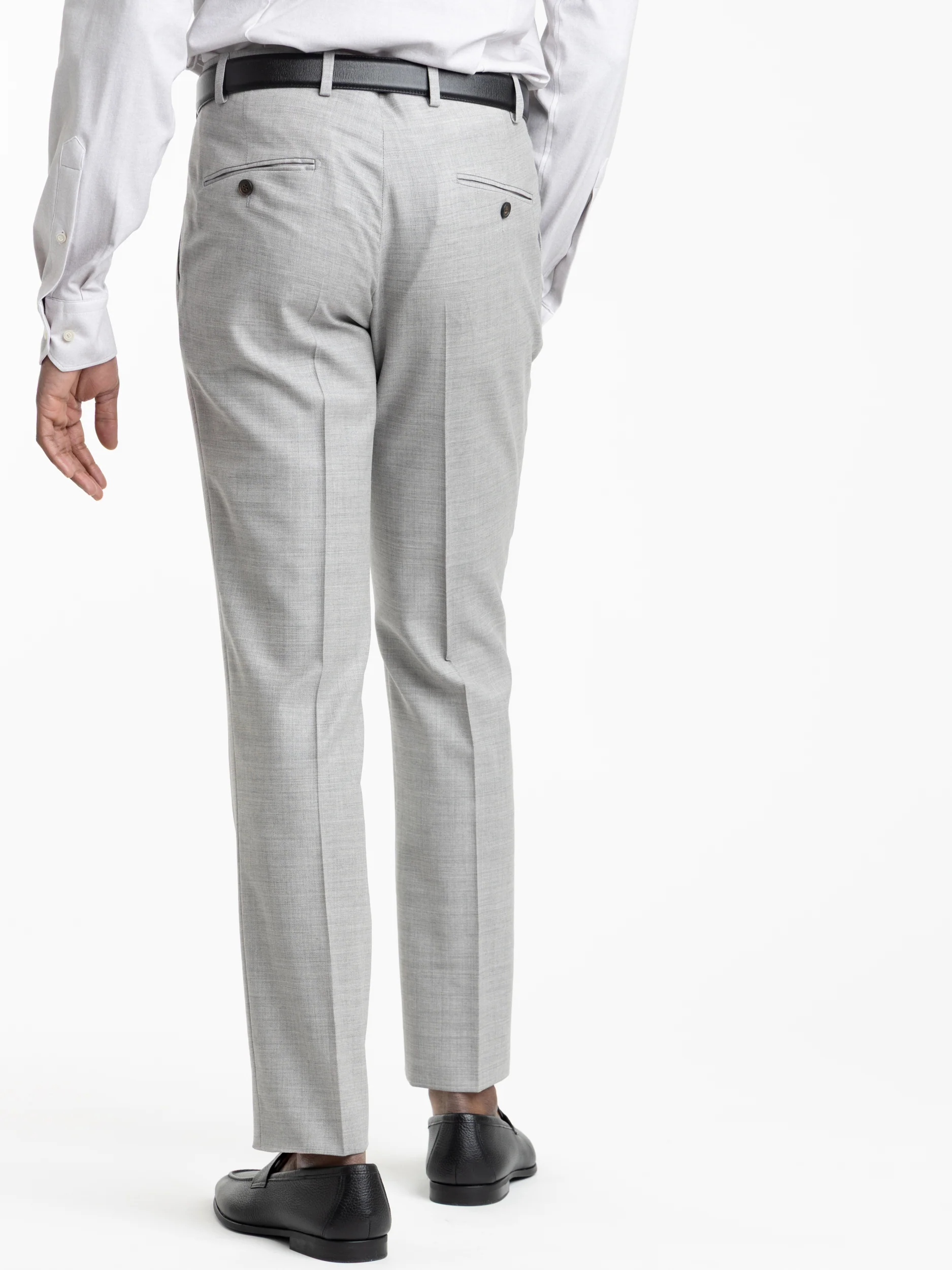 Heather Grey Single Pleat Wool Dress Pant - Image 4