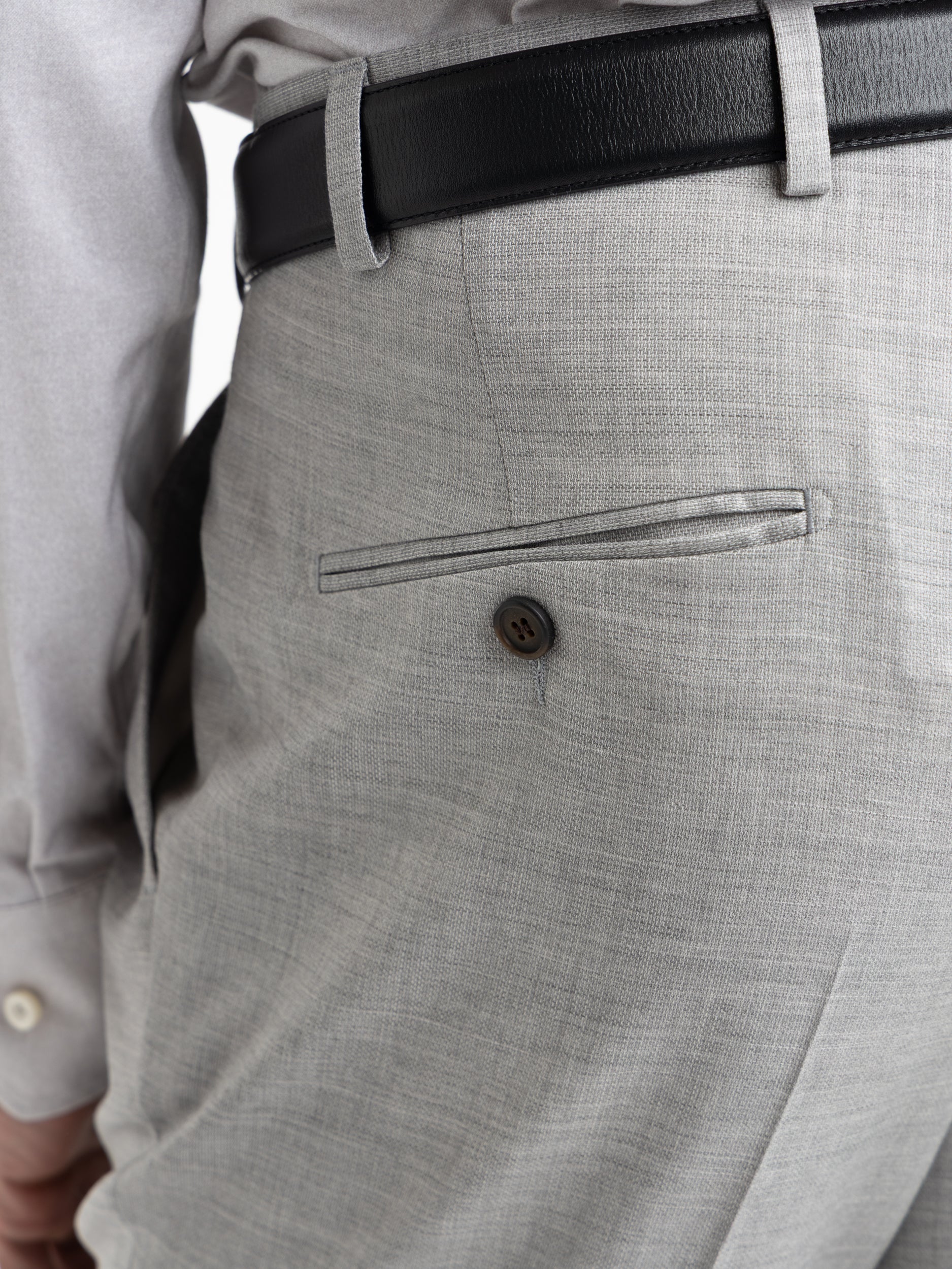 Heather Grey Single Pleat Wool Dress Pant - Image 5