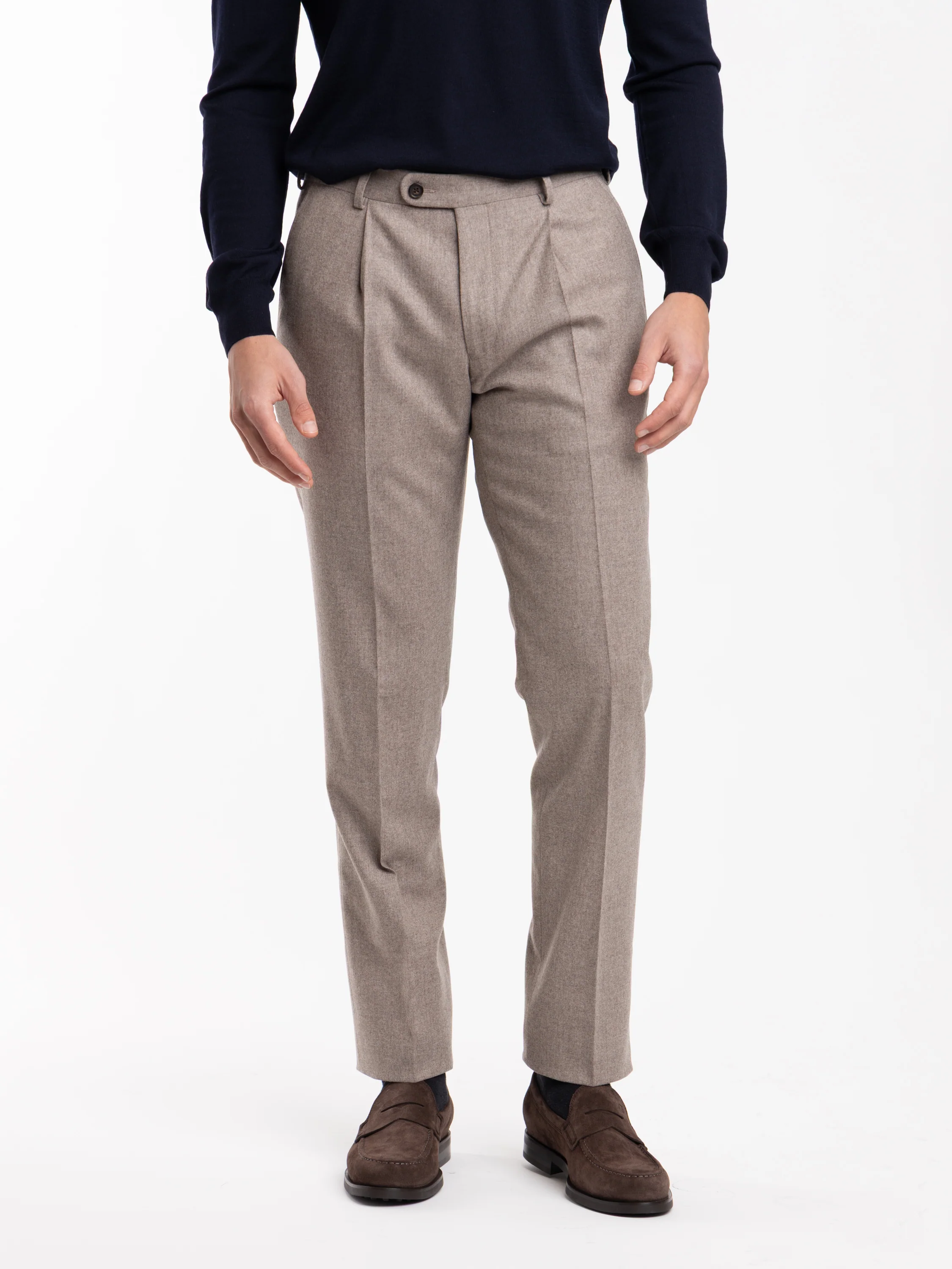 Beige Wool Dress Pant