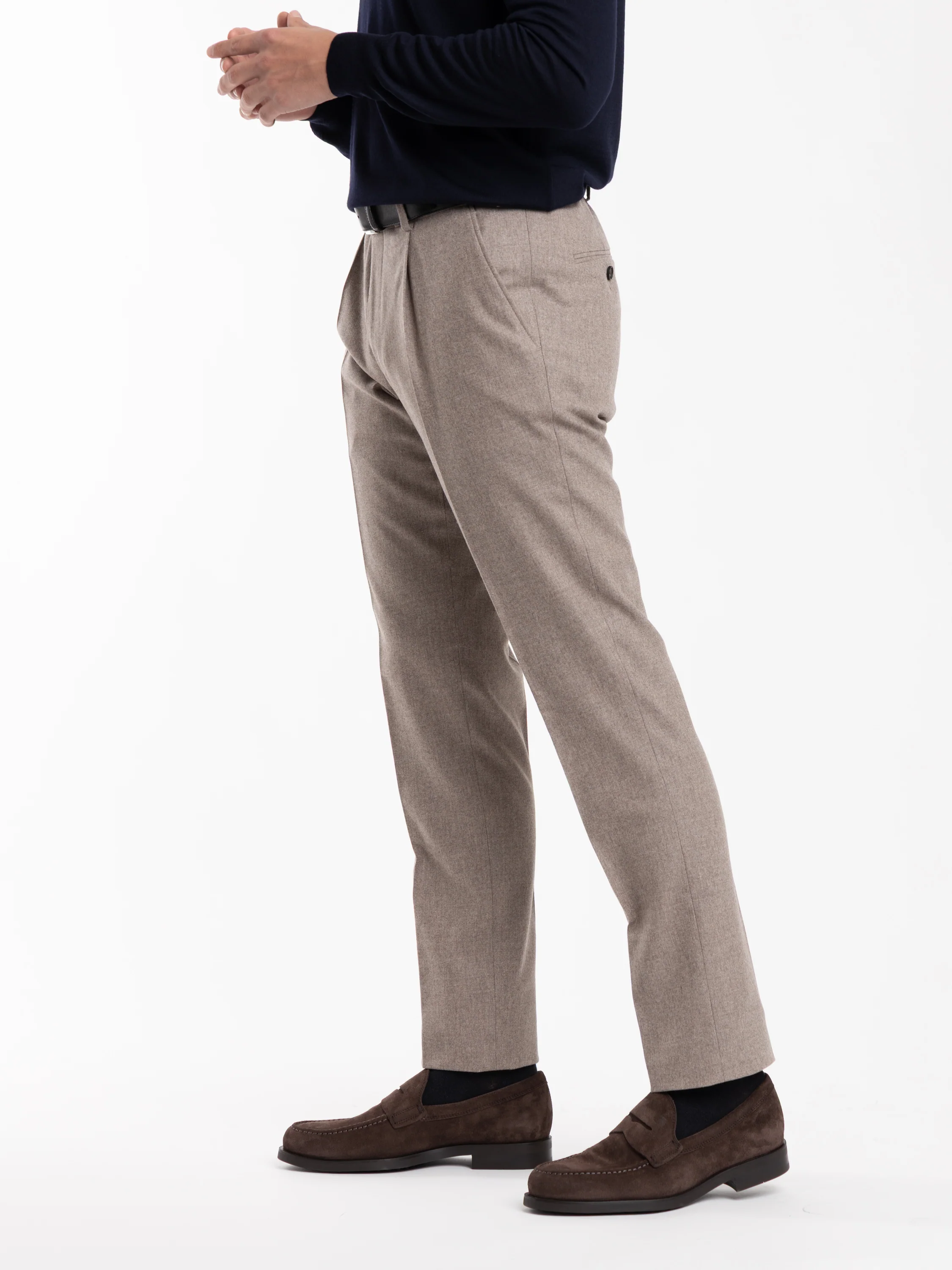 Beige Wool Dress Pant - Image 3