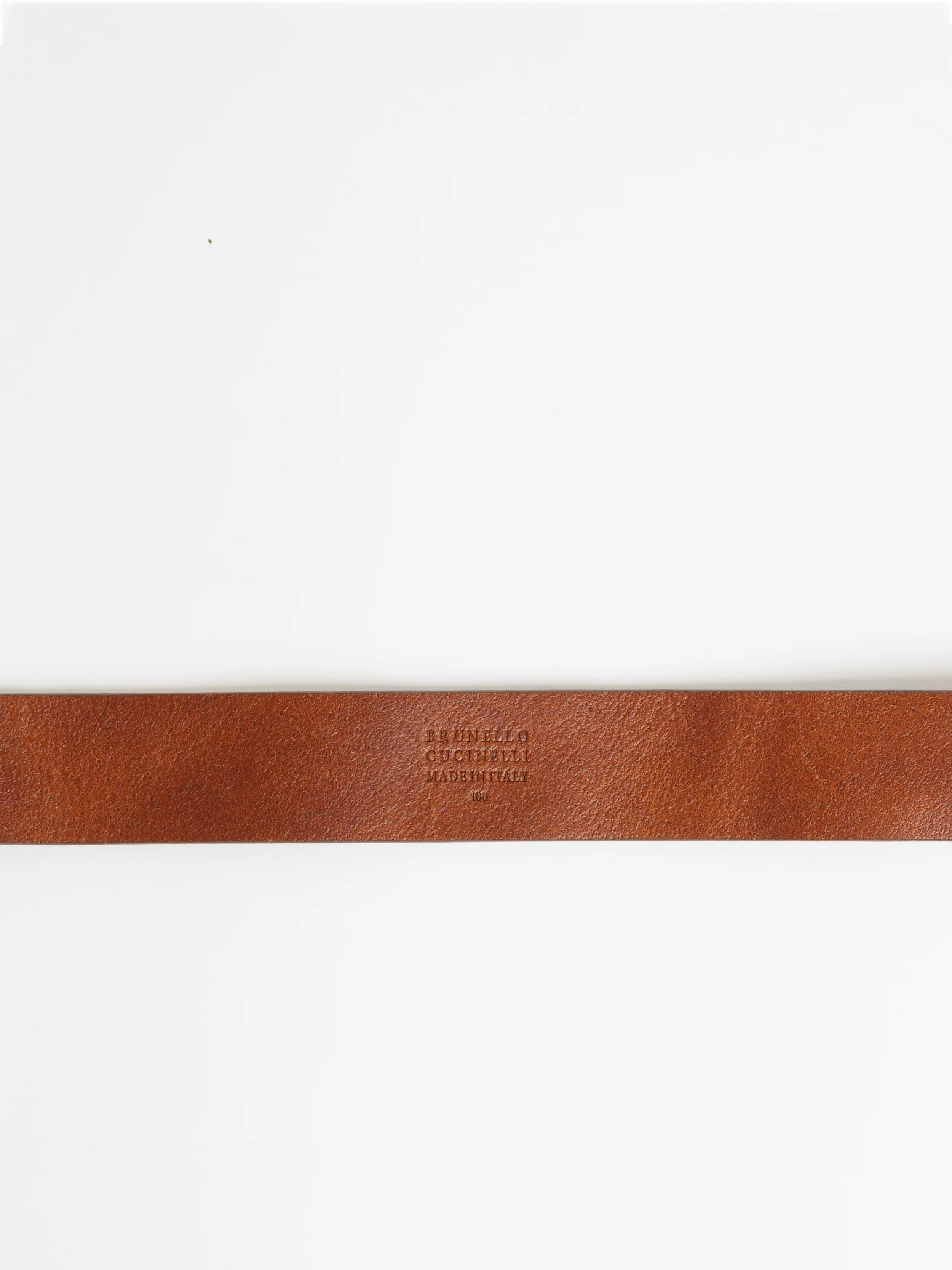 Dark Brown Bark-Effect Calfskin Belt - Image 2