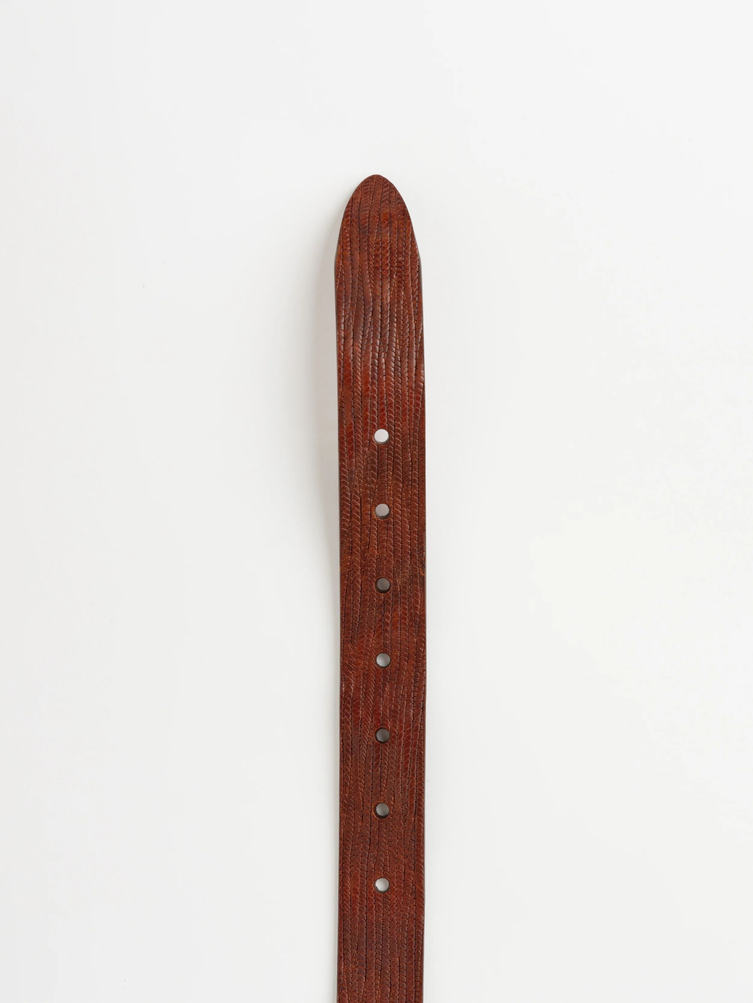 Dark Brown Bark-Effect Calfskin Belt - Image 4