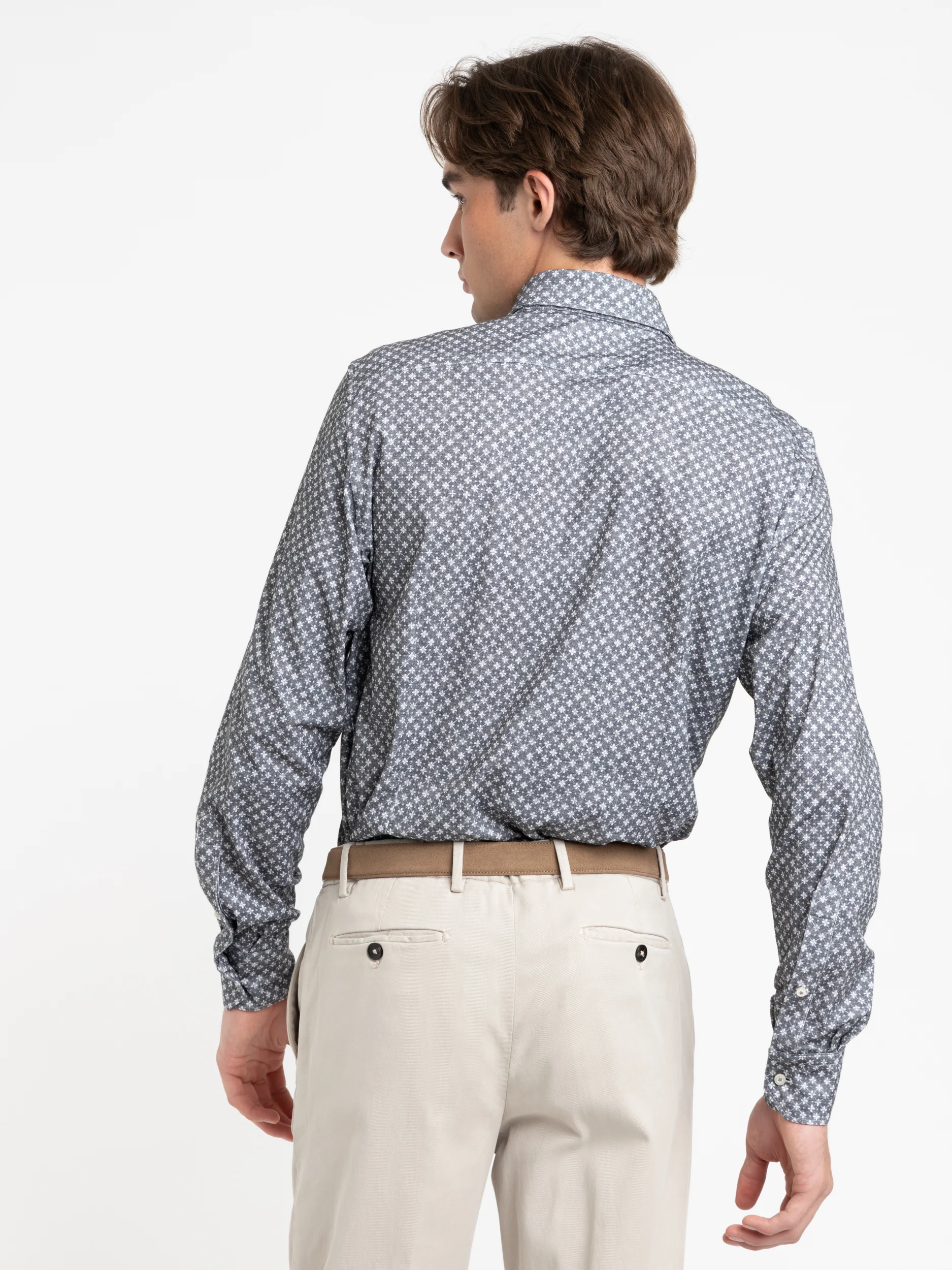 Dark Grey Modern Fit Dress Shirt - Image 4