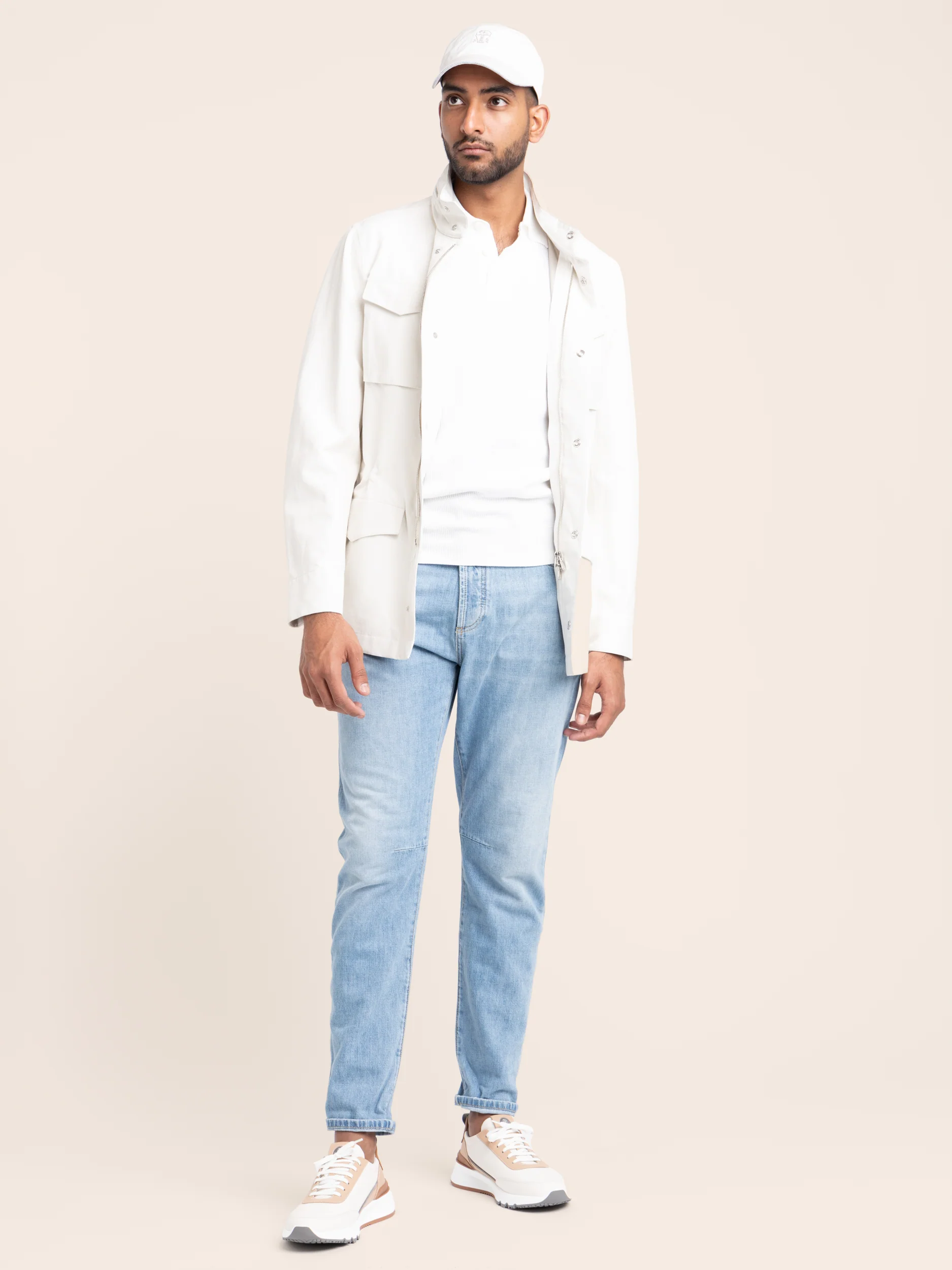 Ecru Linen-Silk Panama Field Jacket - Image 2