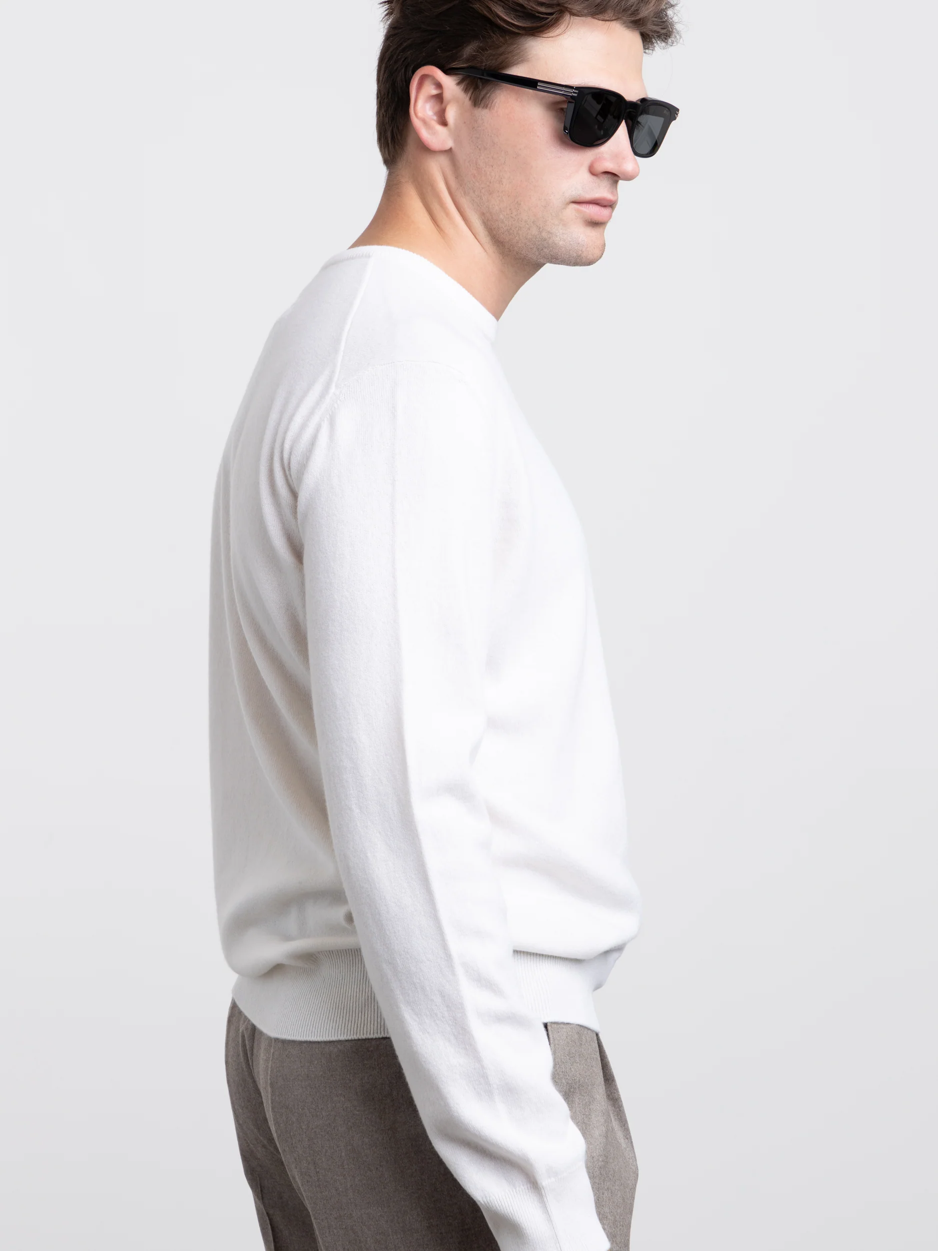 Ecru White Oasi Cashmere Crewneck - Image 3
