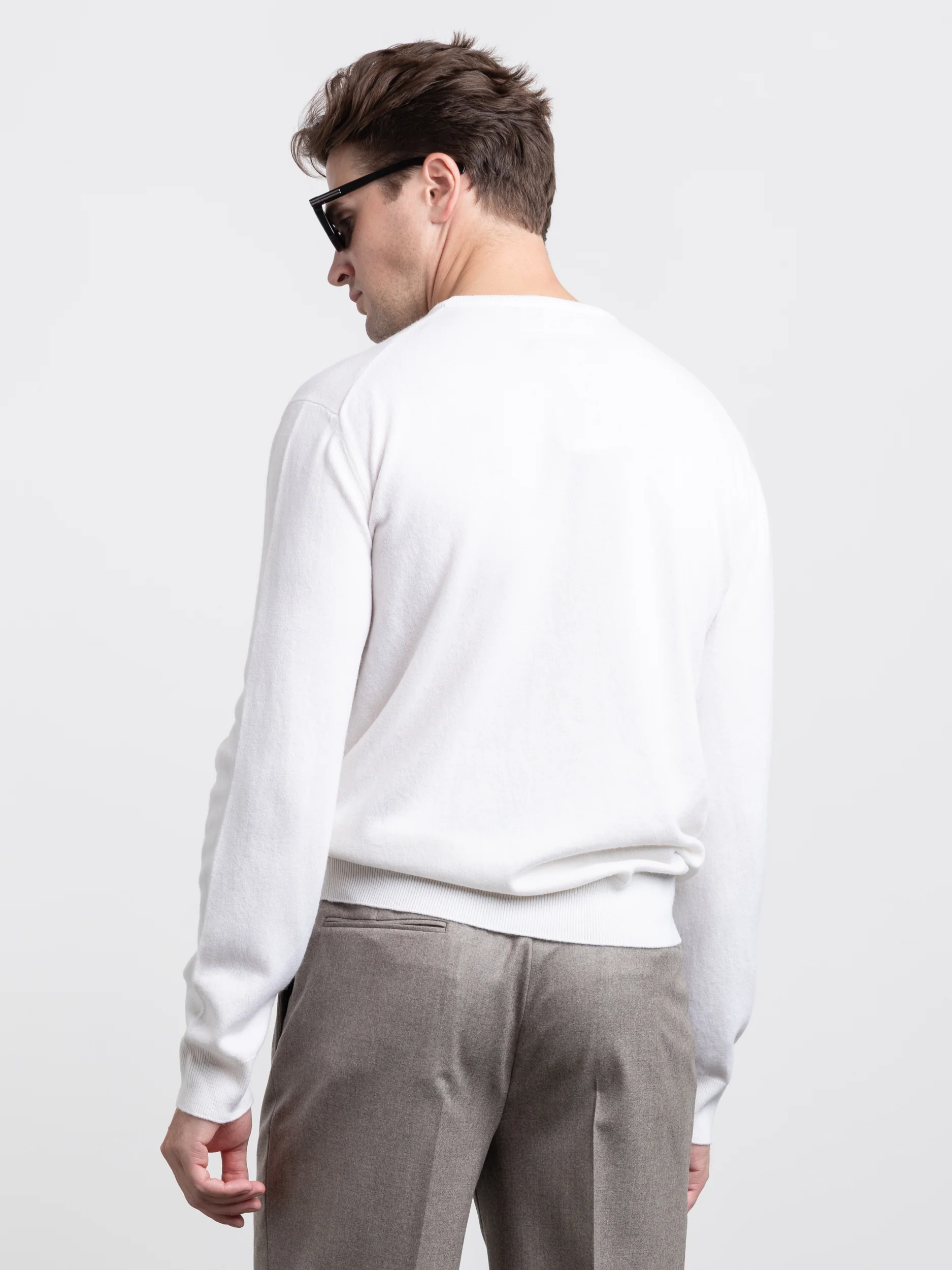 Ecru White Oasi Cashmere Crewneck - Image 4