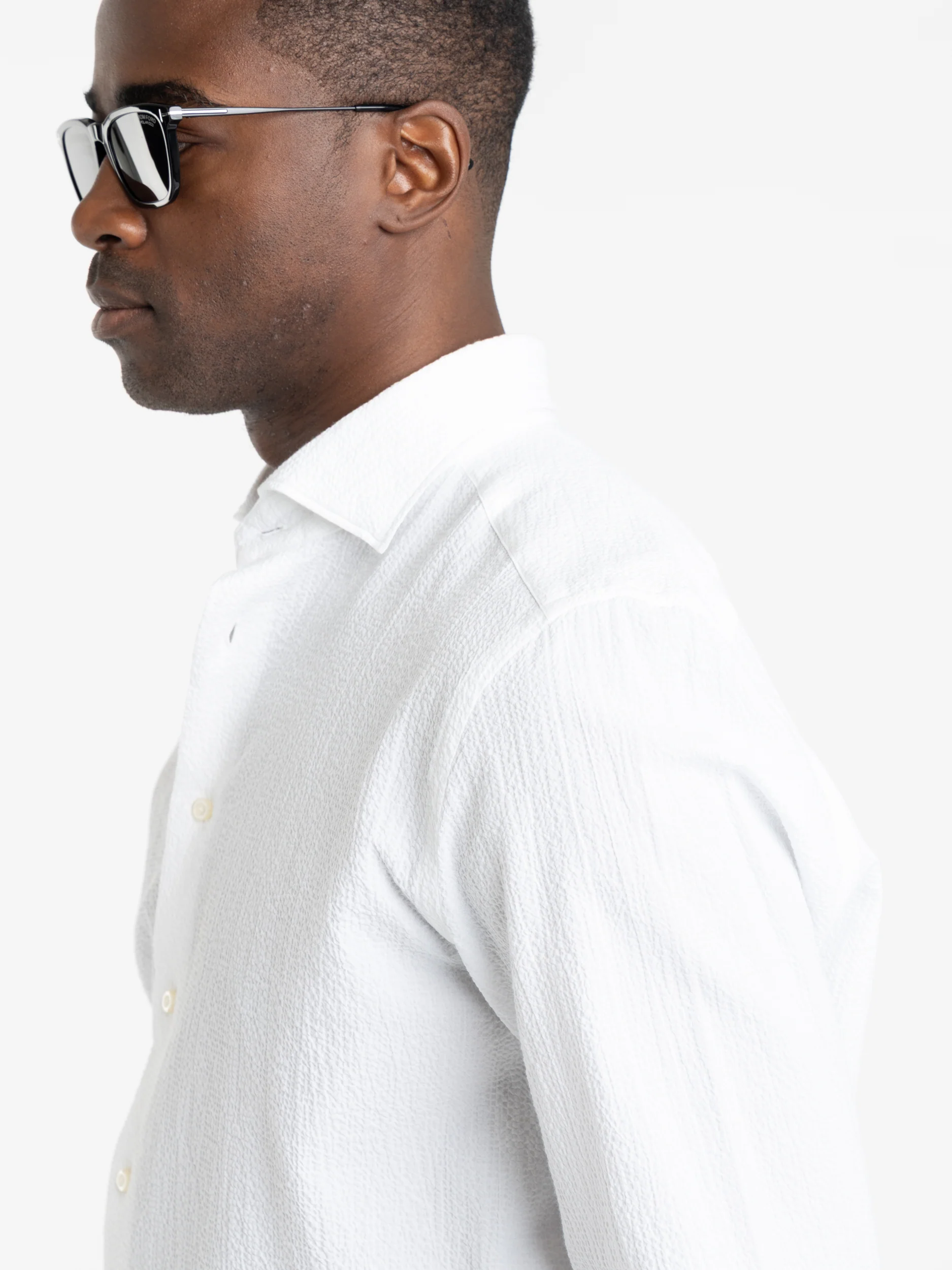 White Seersucker Dress Shirt - Image 6
