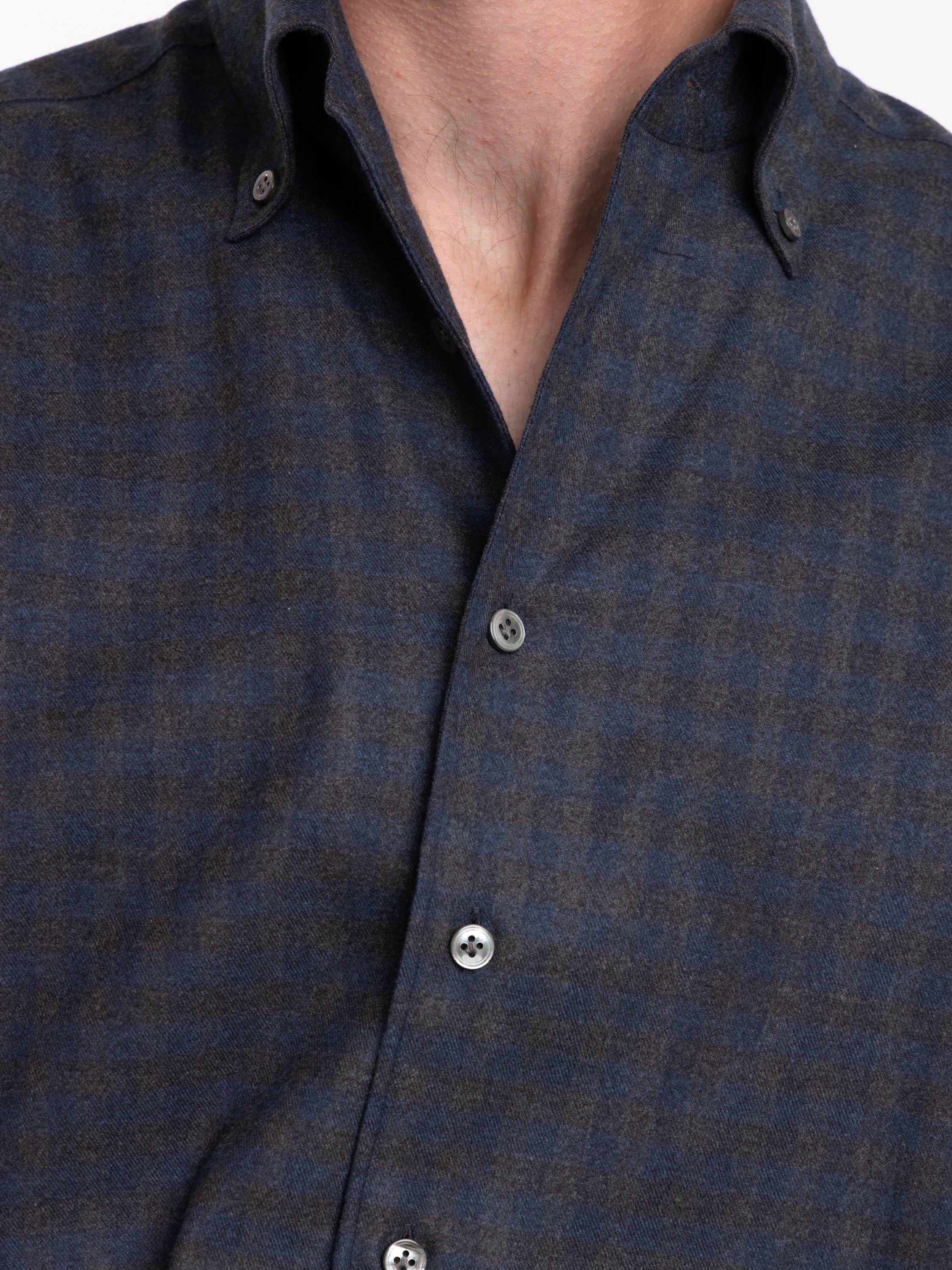 Blue and Black Stripe Flannel Sport Shirt - Image 6