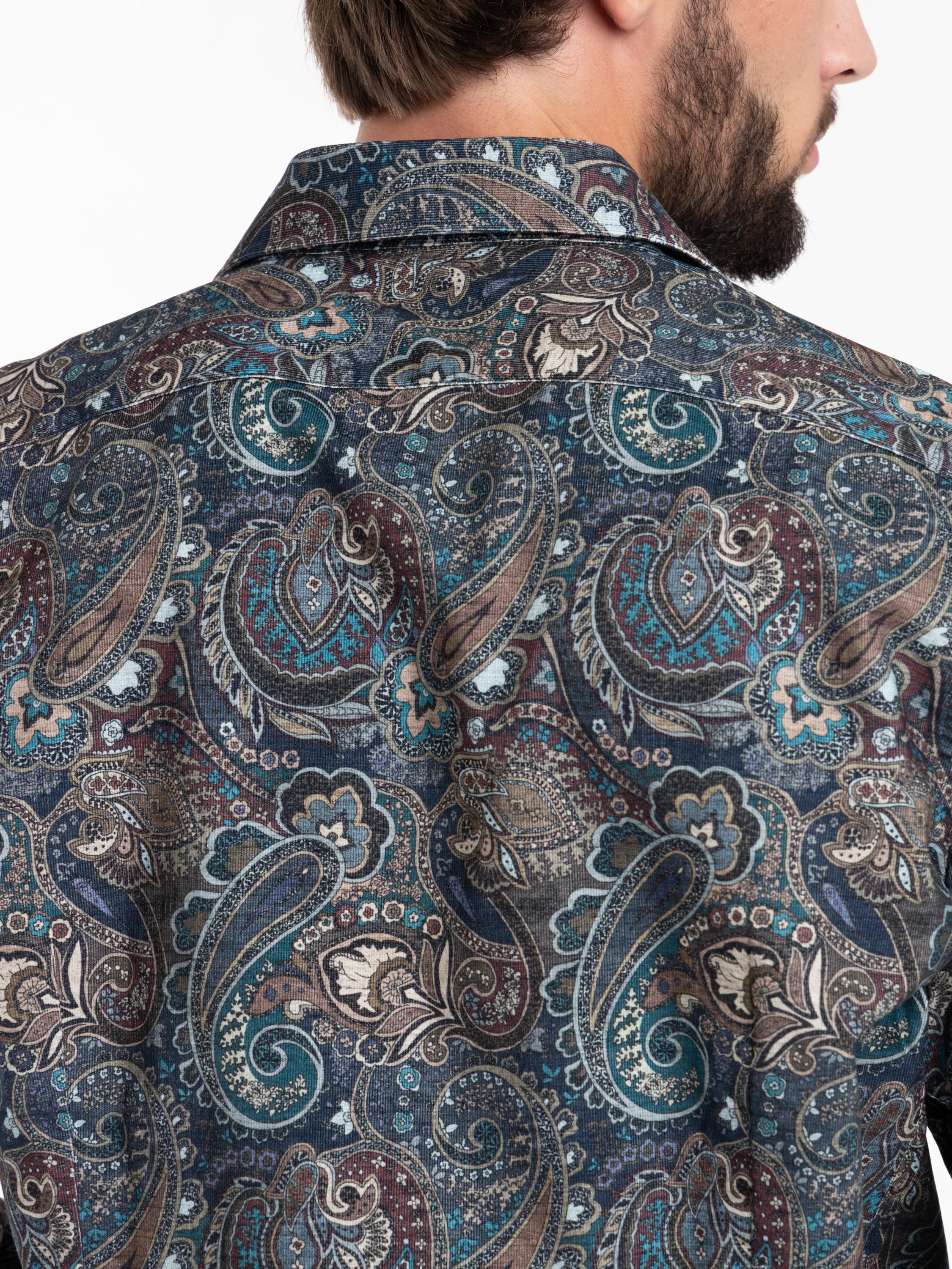Blue Paisley Cotton Shirt - Image 5