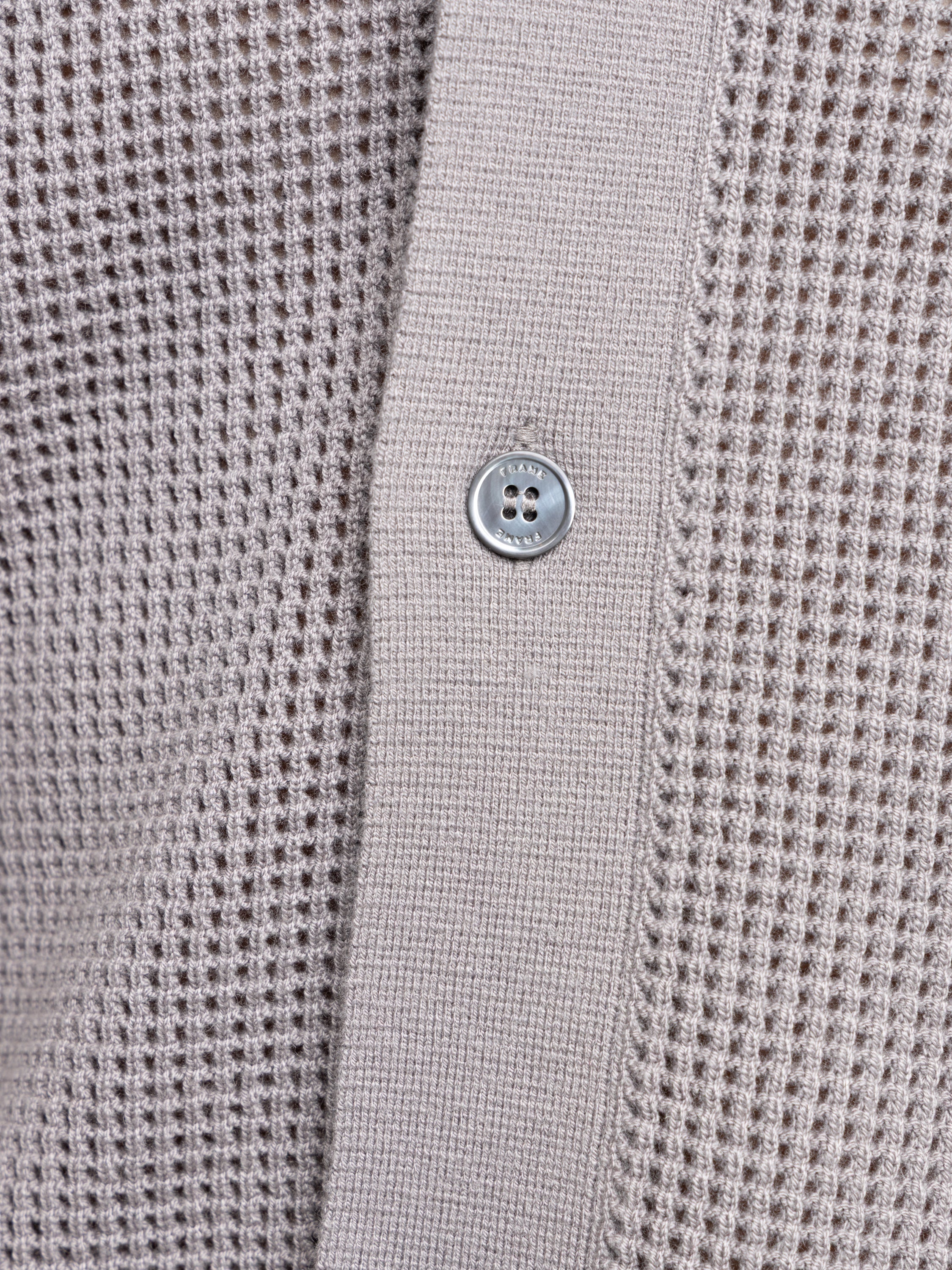 Grey Wool Blended Open Knit Cardigan - Image 7