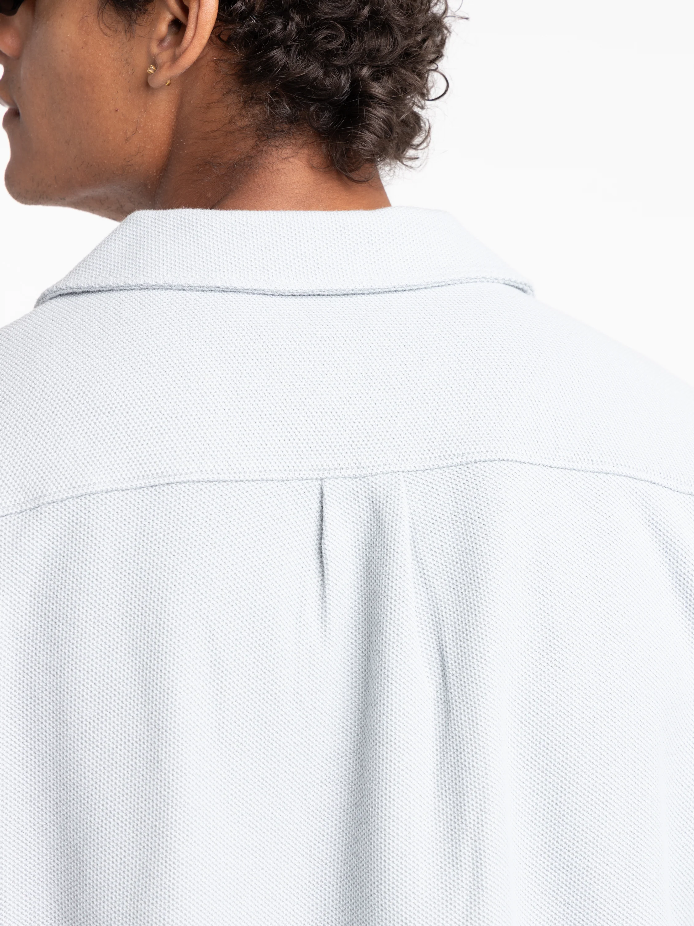 Jacquard Short Sleeve Relaxed Shirt in Grey Blue - Image 5