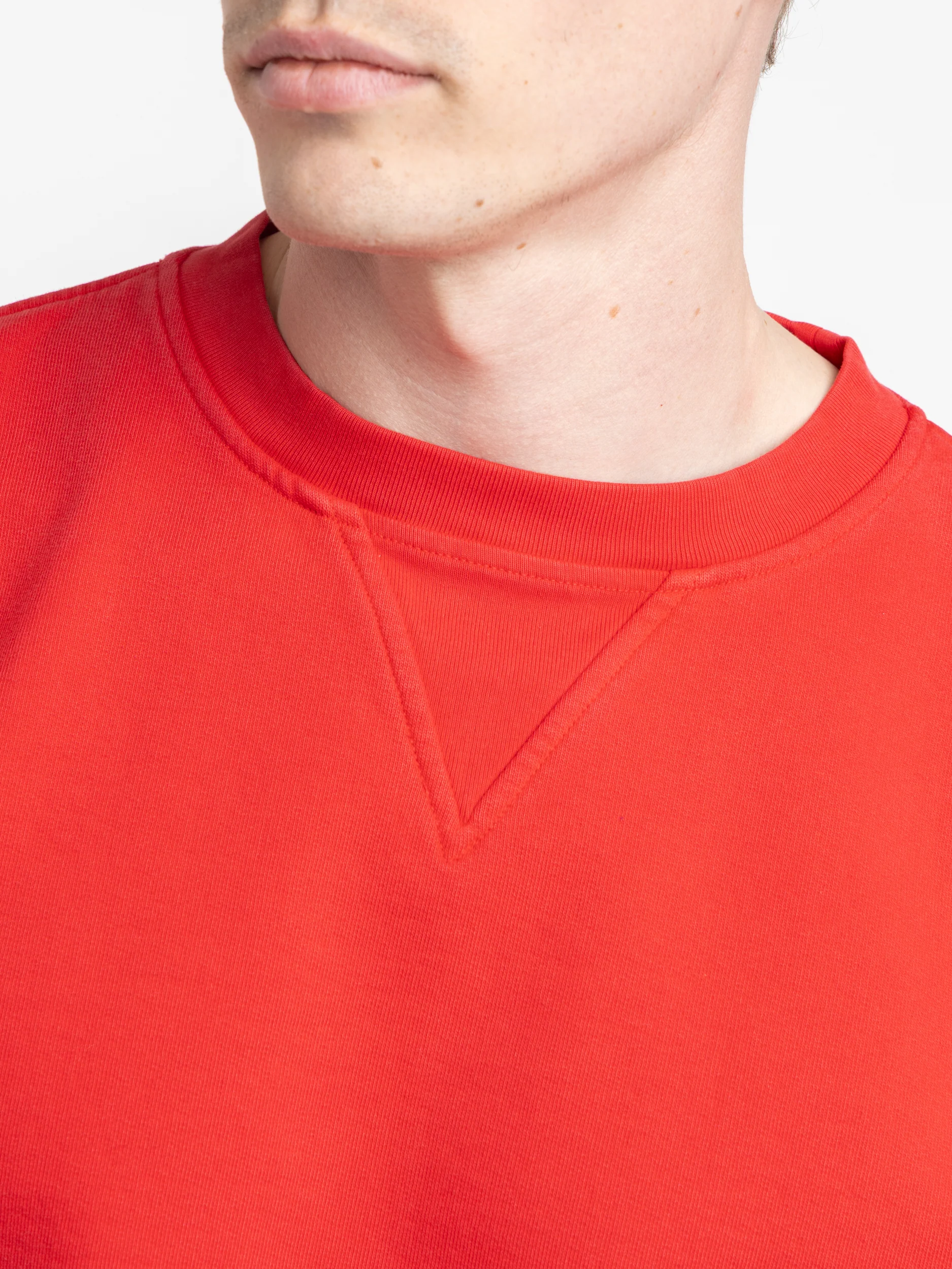 Red Cotton Crewneck Sweatshirt - Image 3