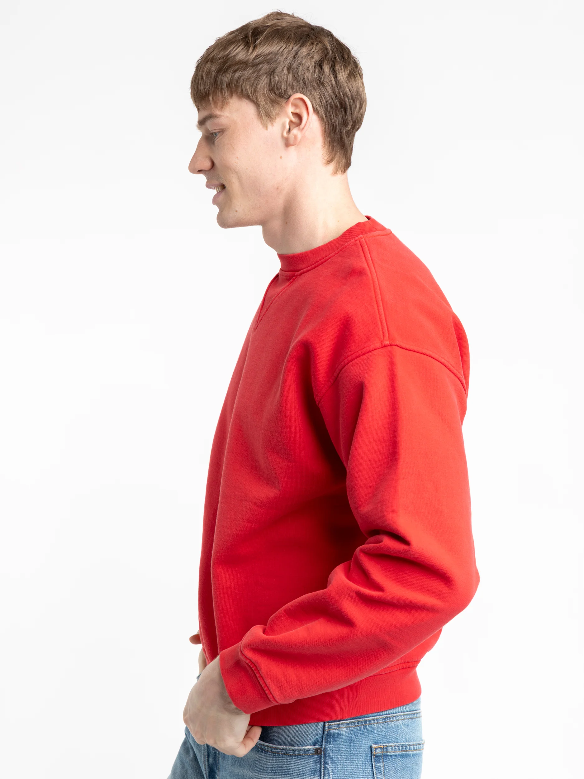 Red Cotton Crewneck Sweatshirt - Image 4