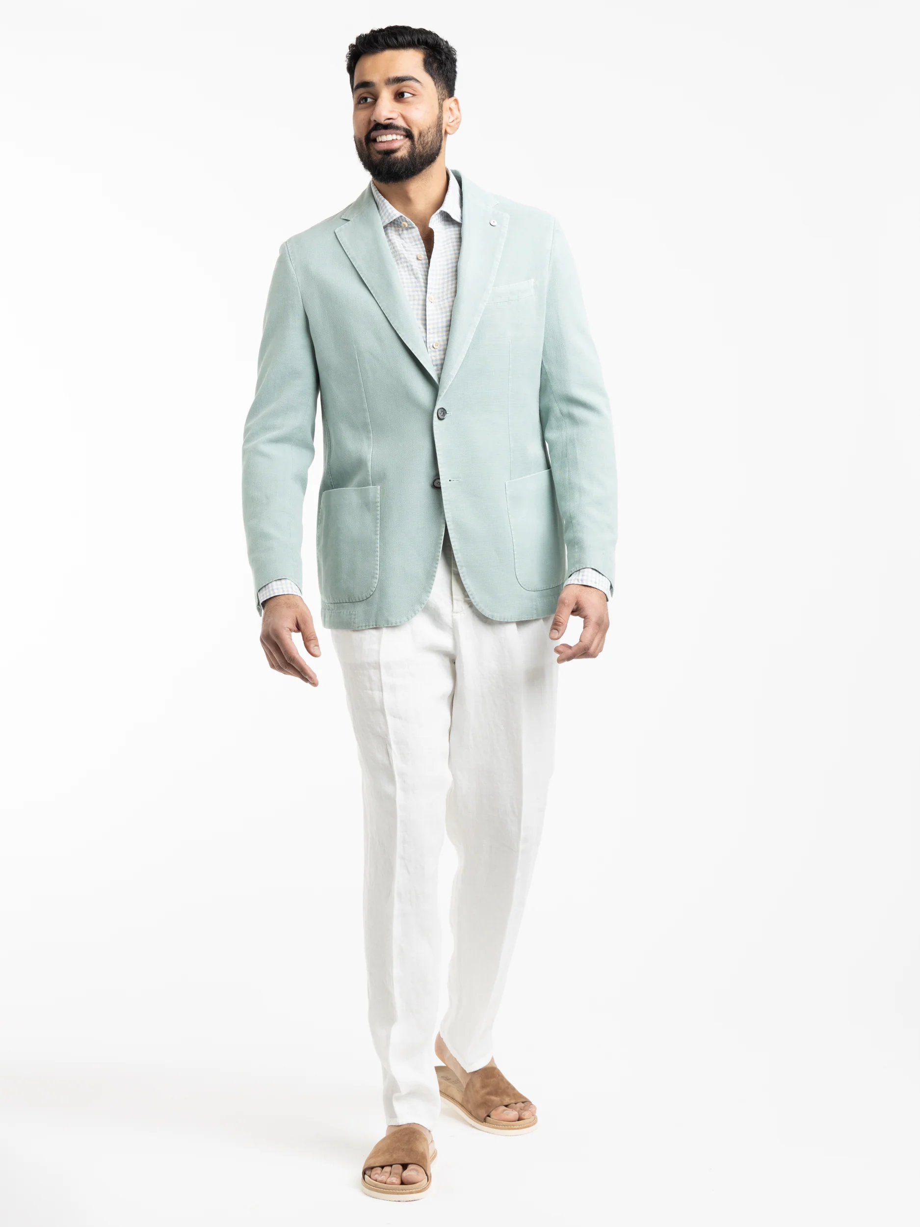 Green Checked Linen Shirt - Image 2