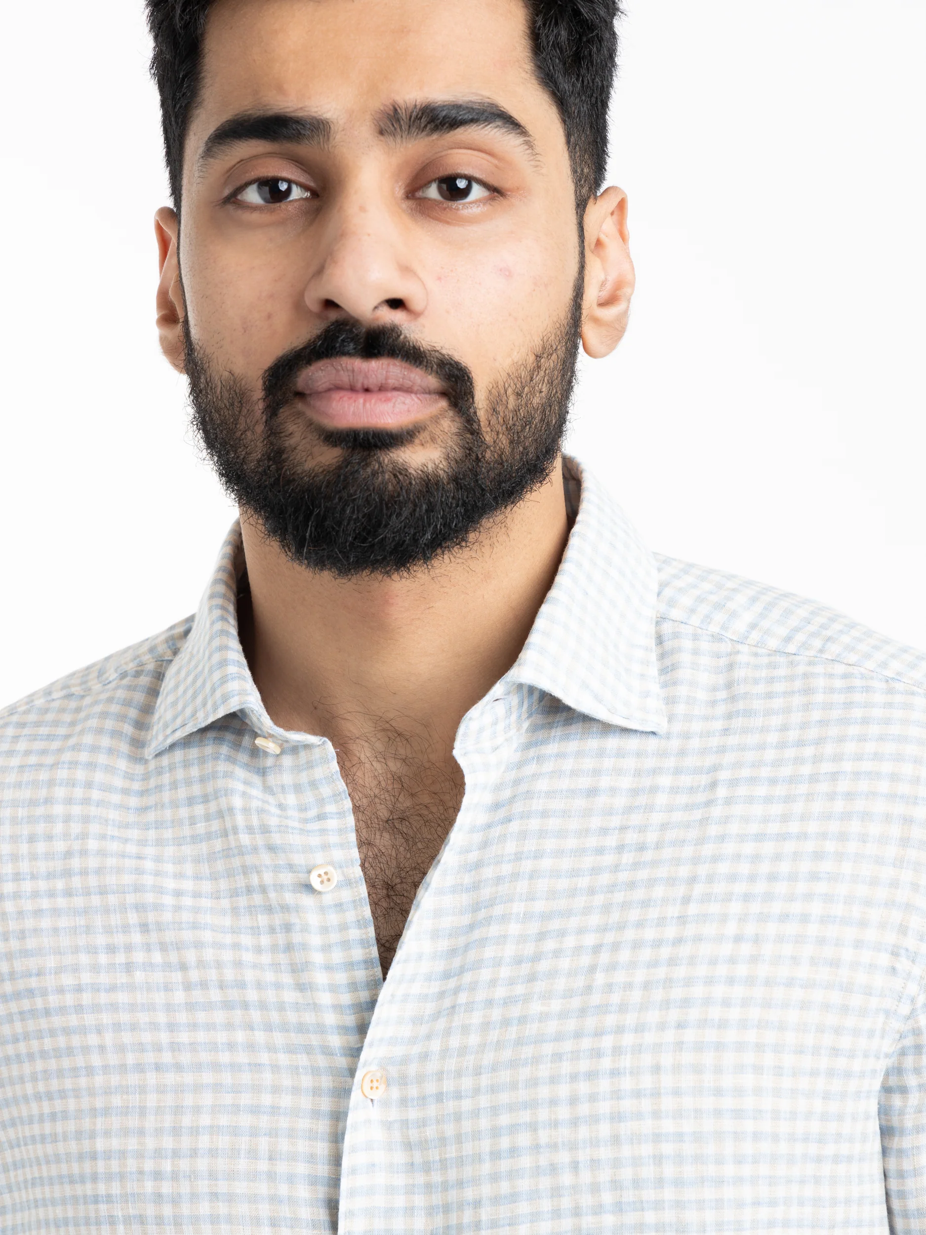 Green Checked Linen Shirt - Image 5