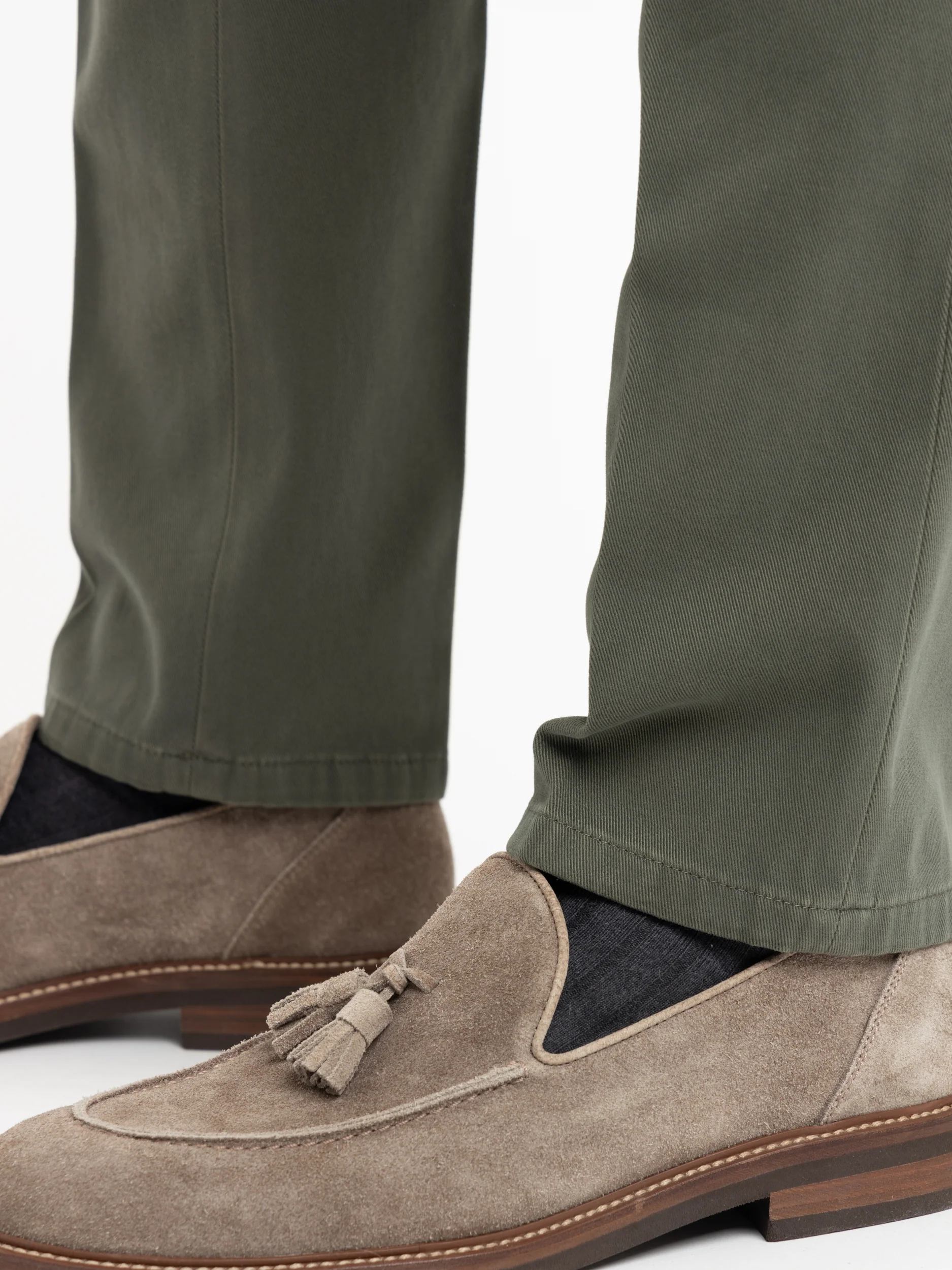 Green Cotton Pleated Trousers - Image 7