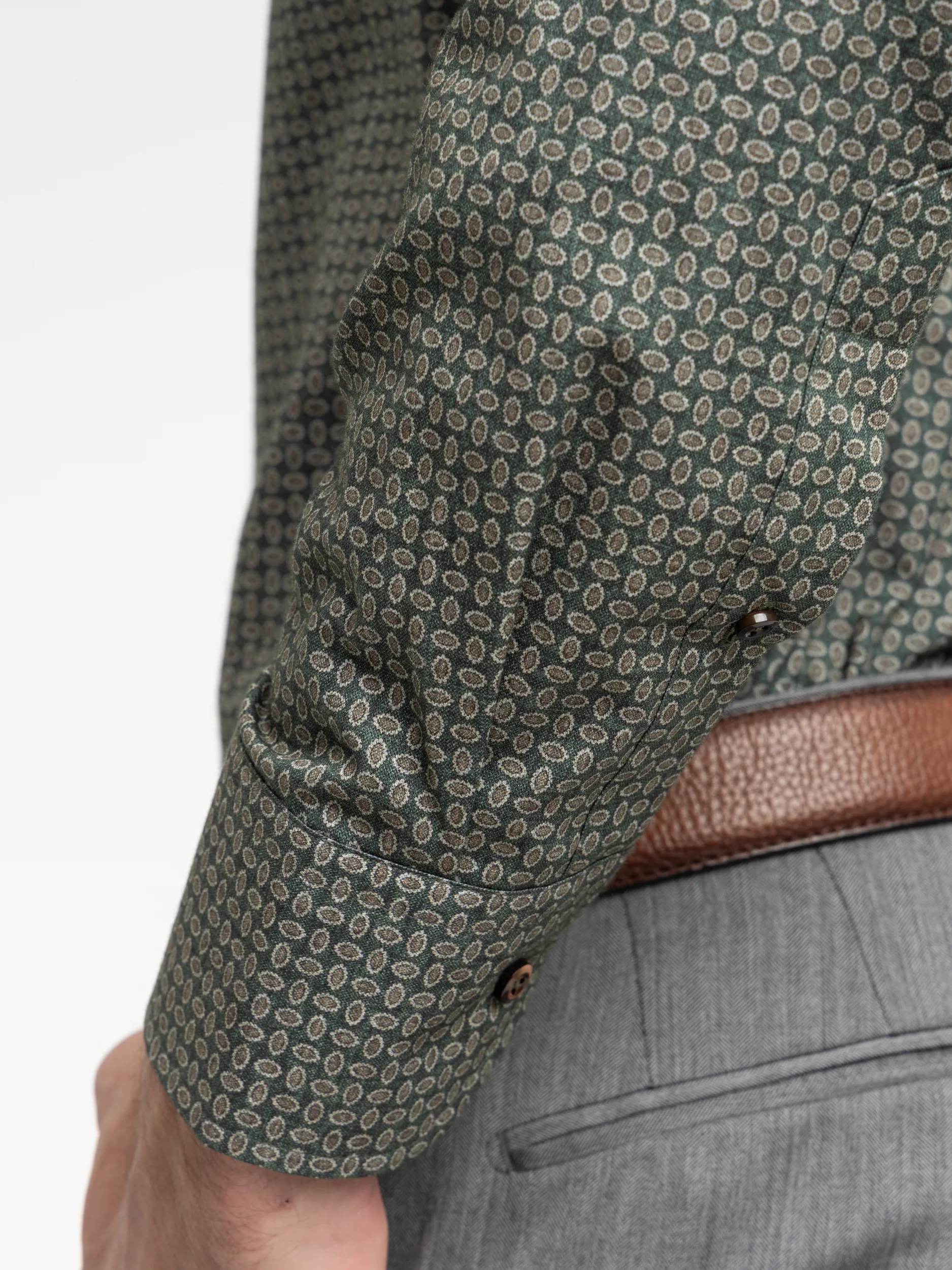 Green Pattern Slimline Shirt - Image 4