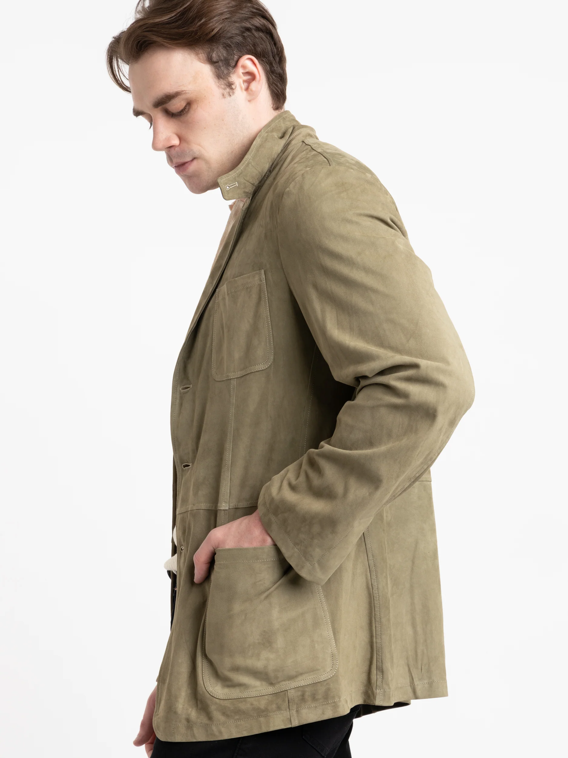 Green Scutum Suede Jacket - Image 3