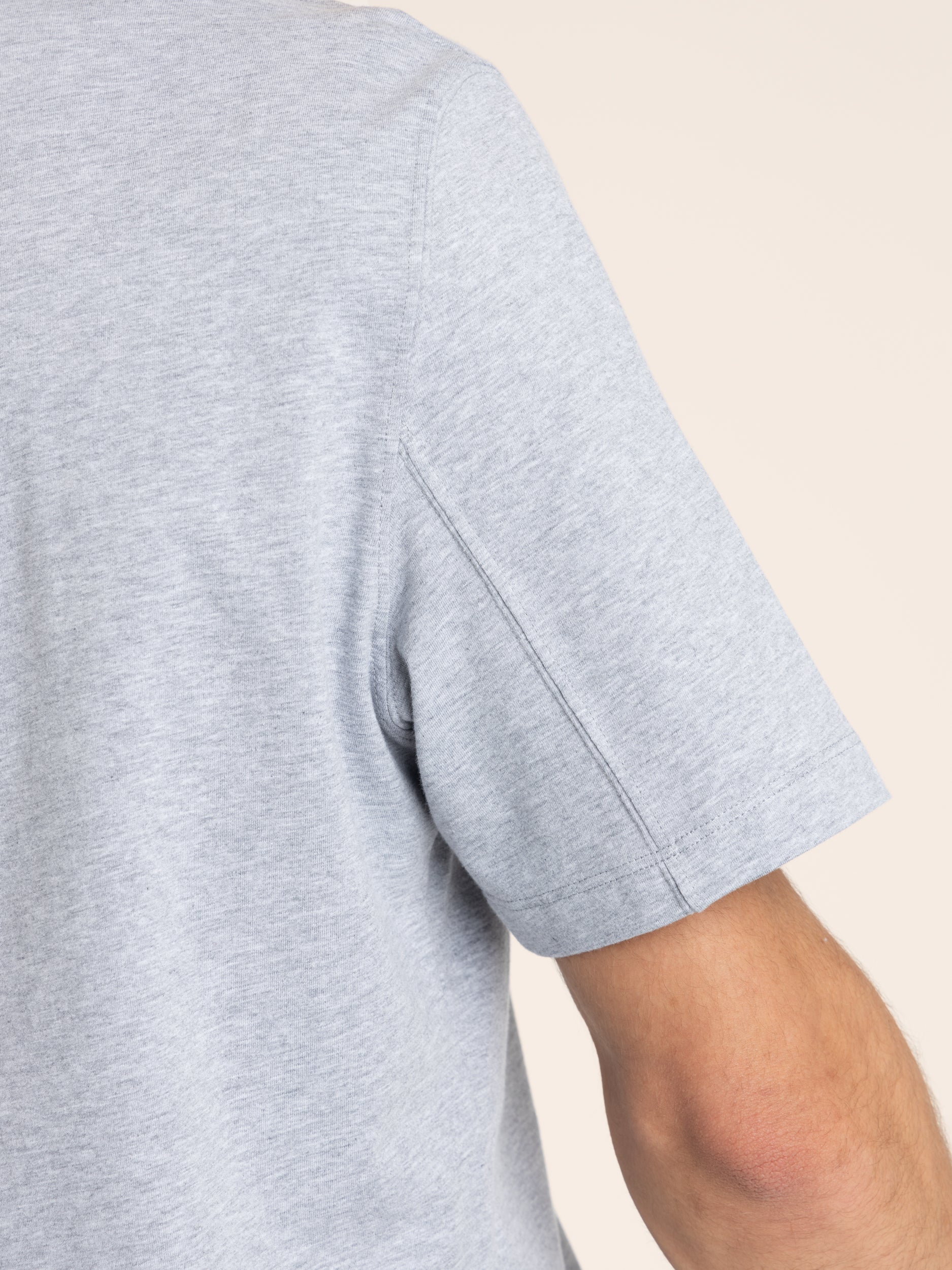 Grey Cotton Jersey Crewneck T-Shirt - Image 5