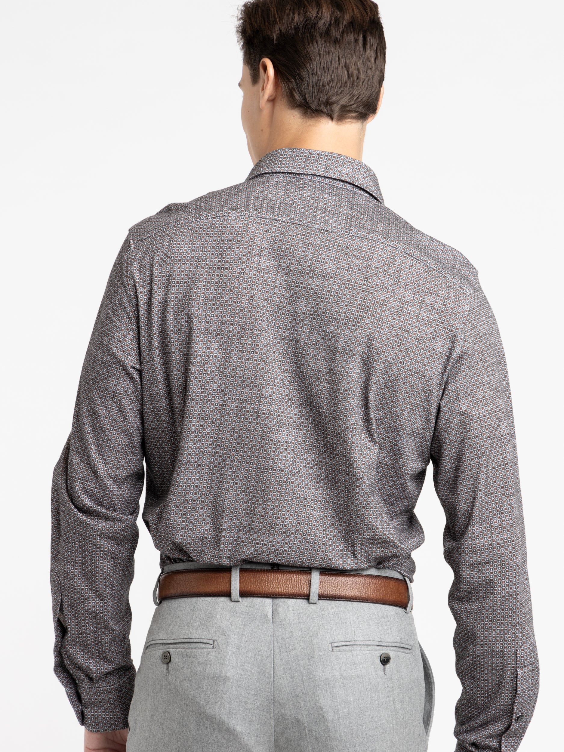 Grey Pattern Modern Fit Dress Shirt - Image 2