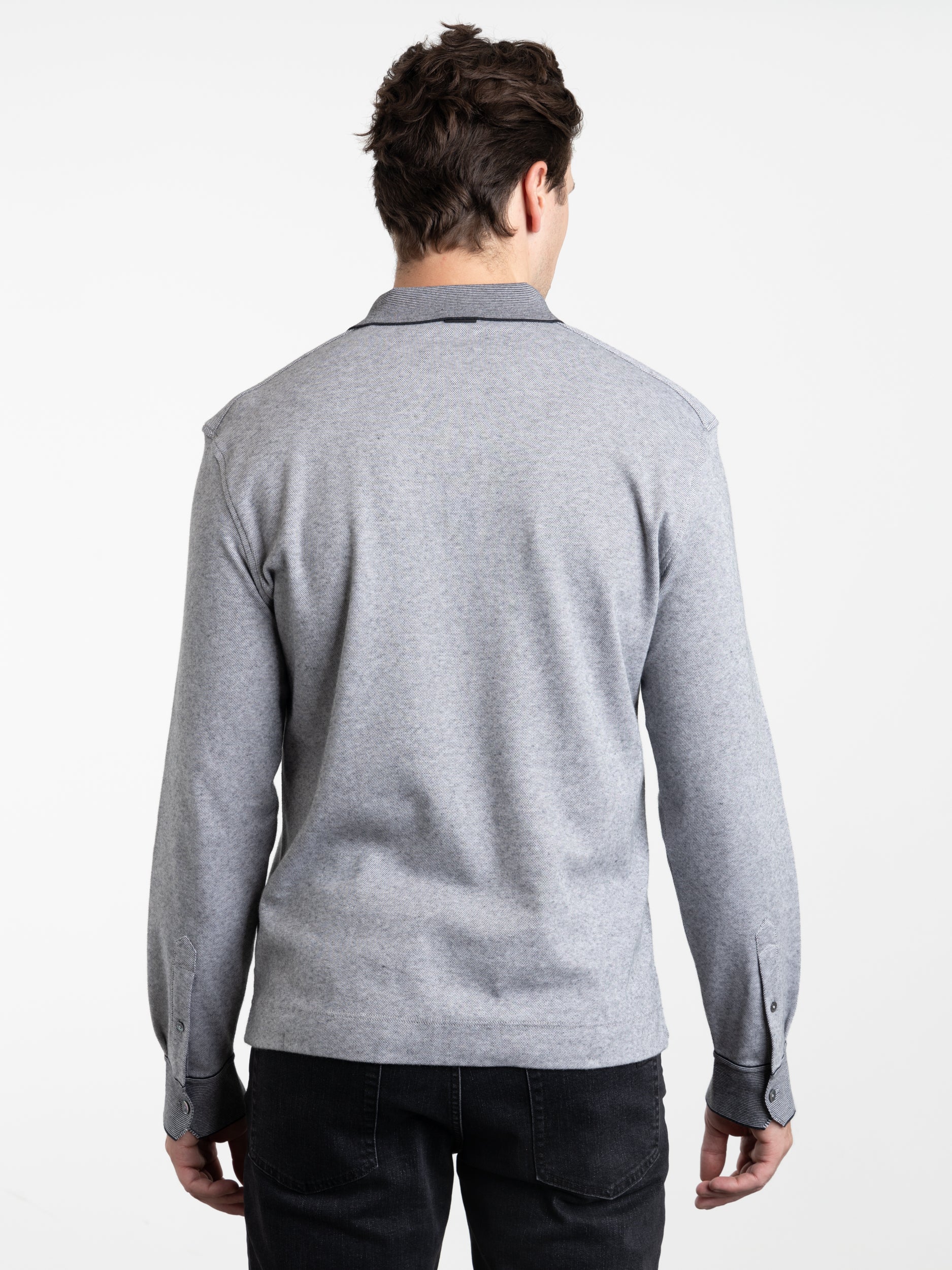 Grey Premium Cotton Polo Shirt - Image 4