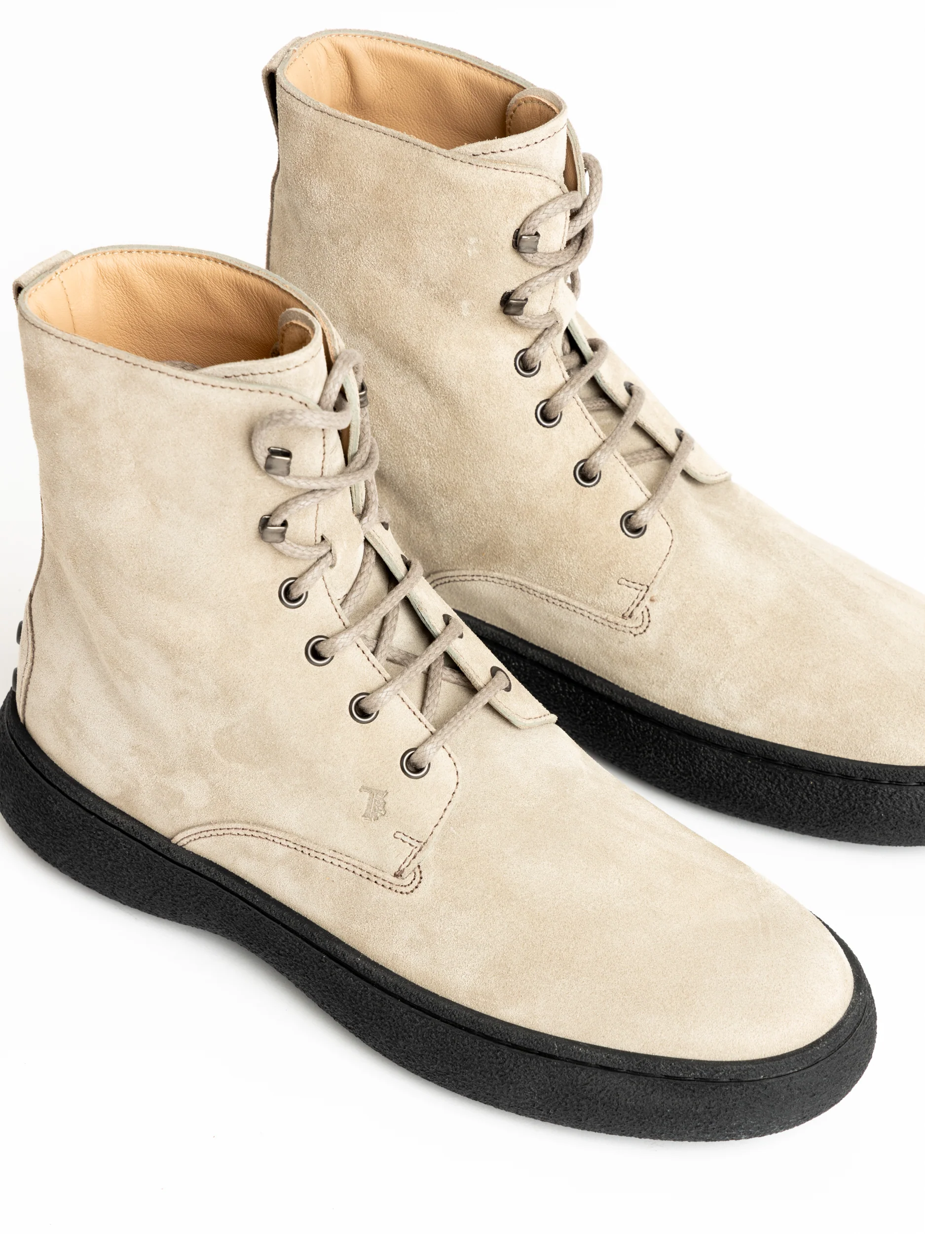 Beige W.G. Lace-Up Suede Boots - Image 3