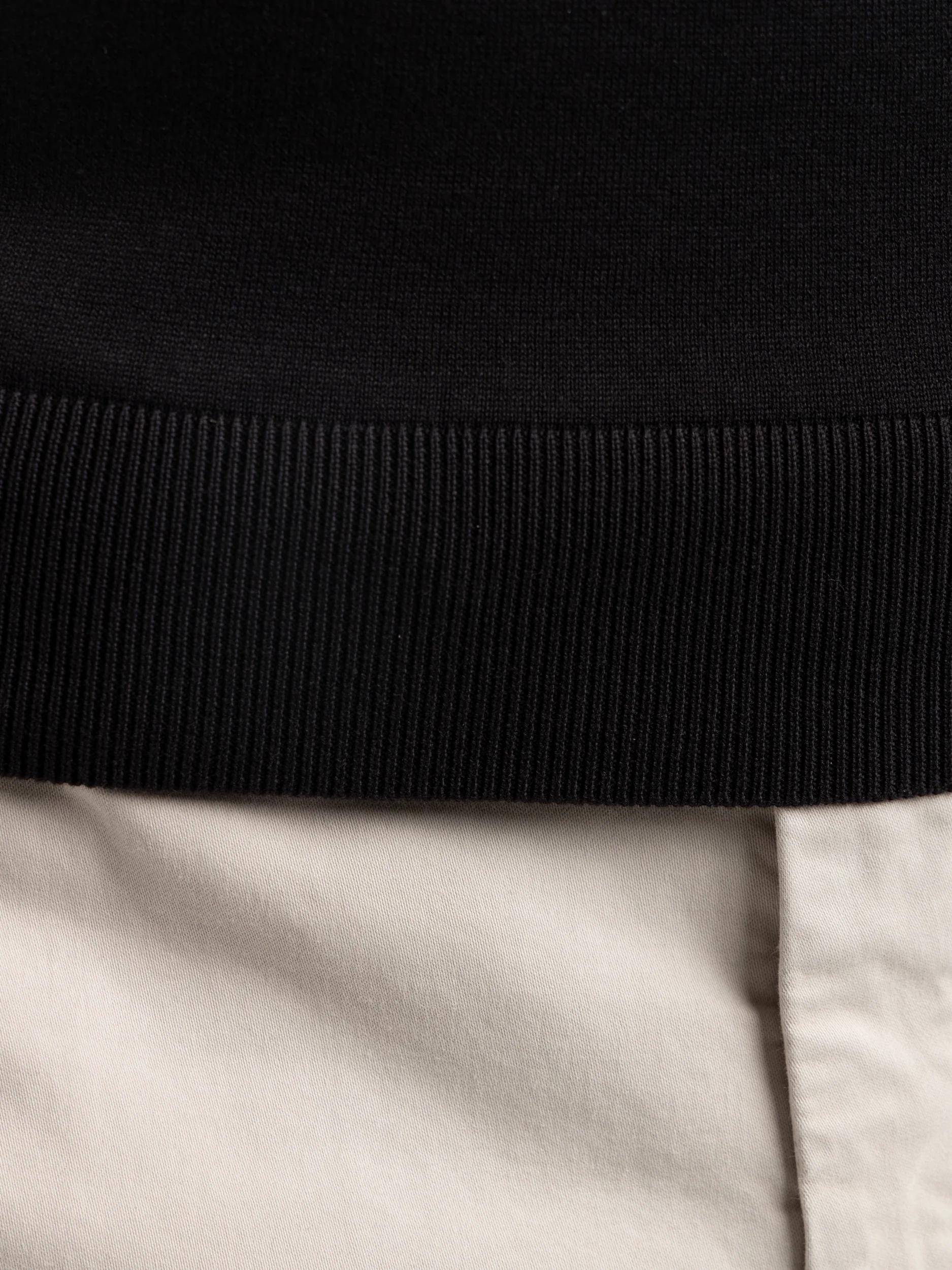 Ribbed Crewneck Knit T-Shirt in Black - Image 7