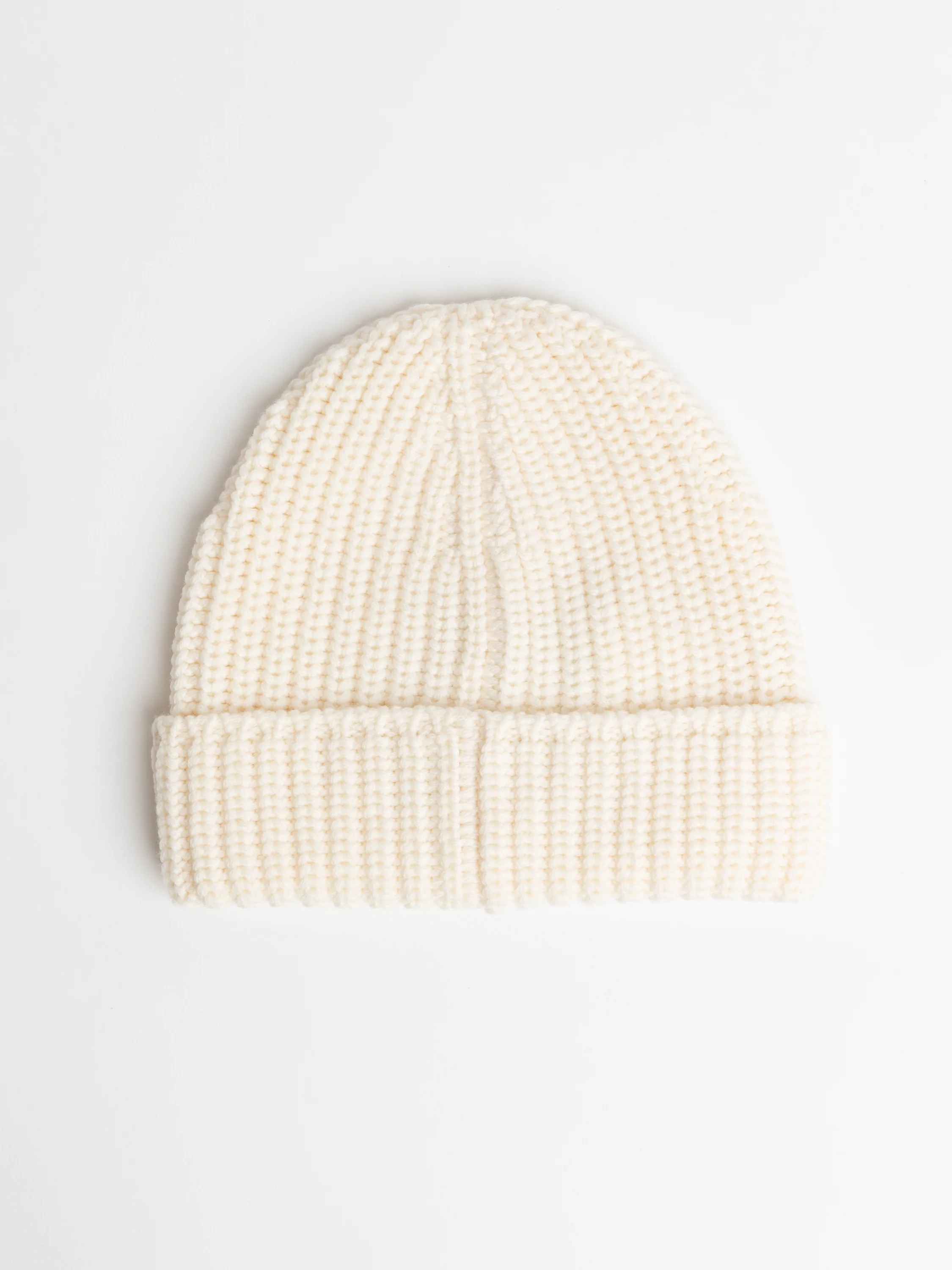 Cream White Wool Beanie