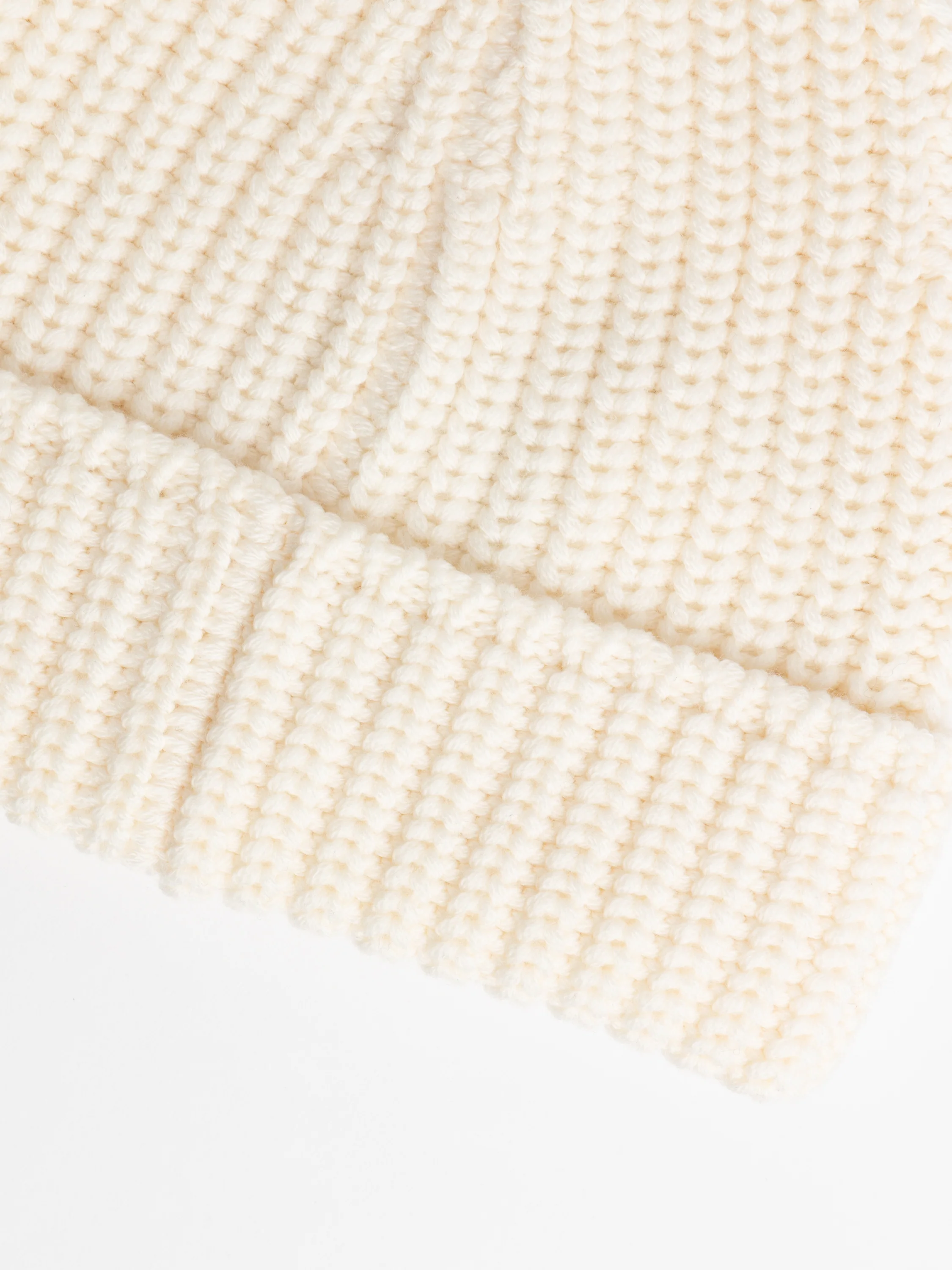 Cream White Wool Beanie - Image 2