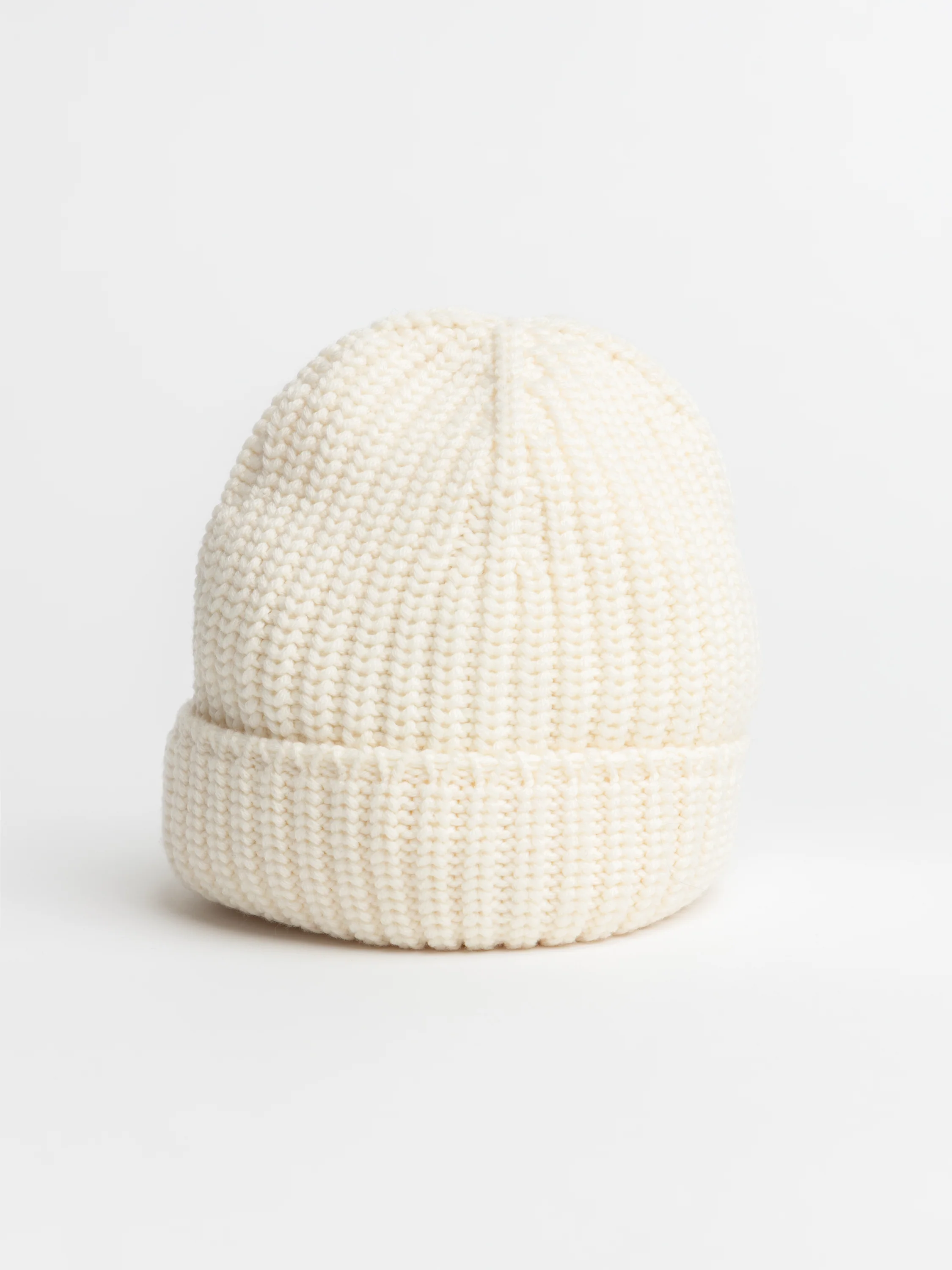 Cream White Wool Beanie - Image 3