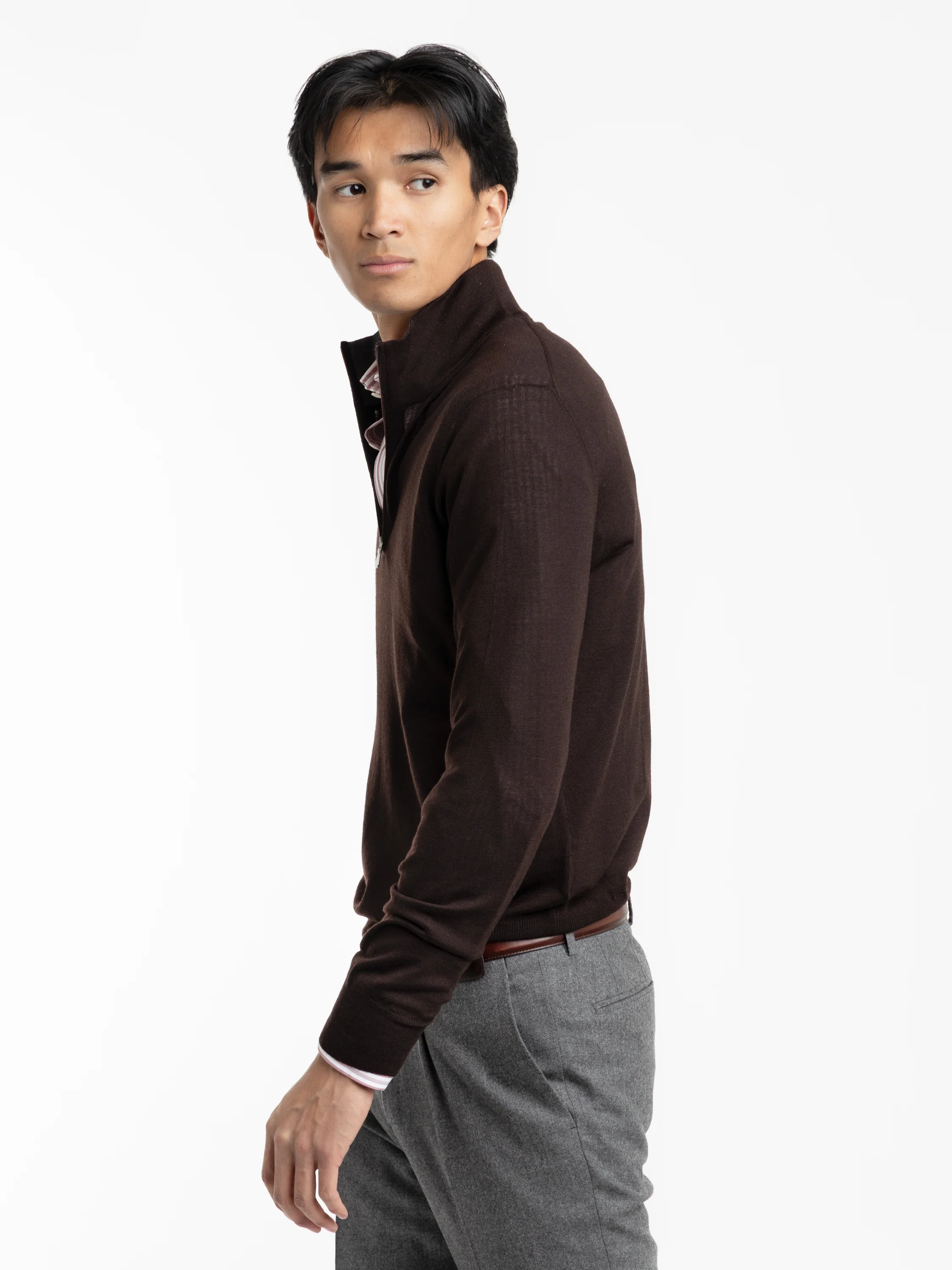 Dark Brown Wool Shirt - Image 4