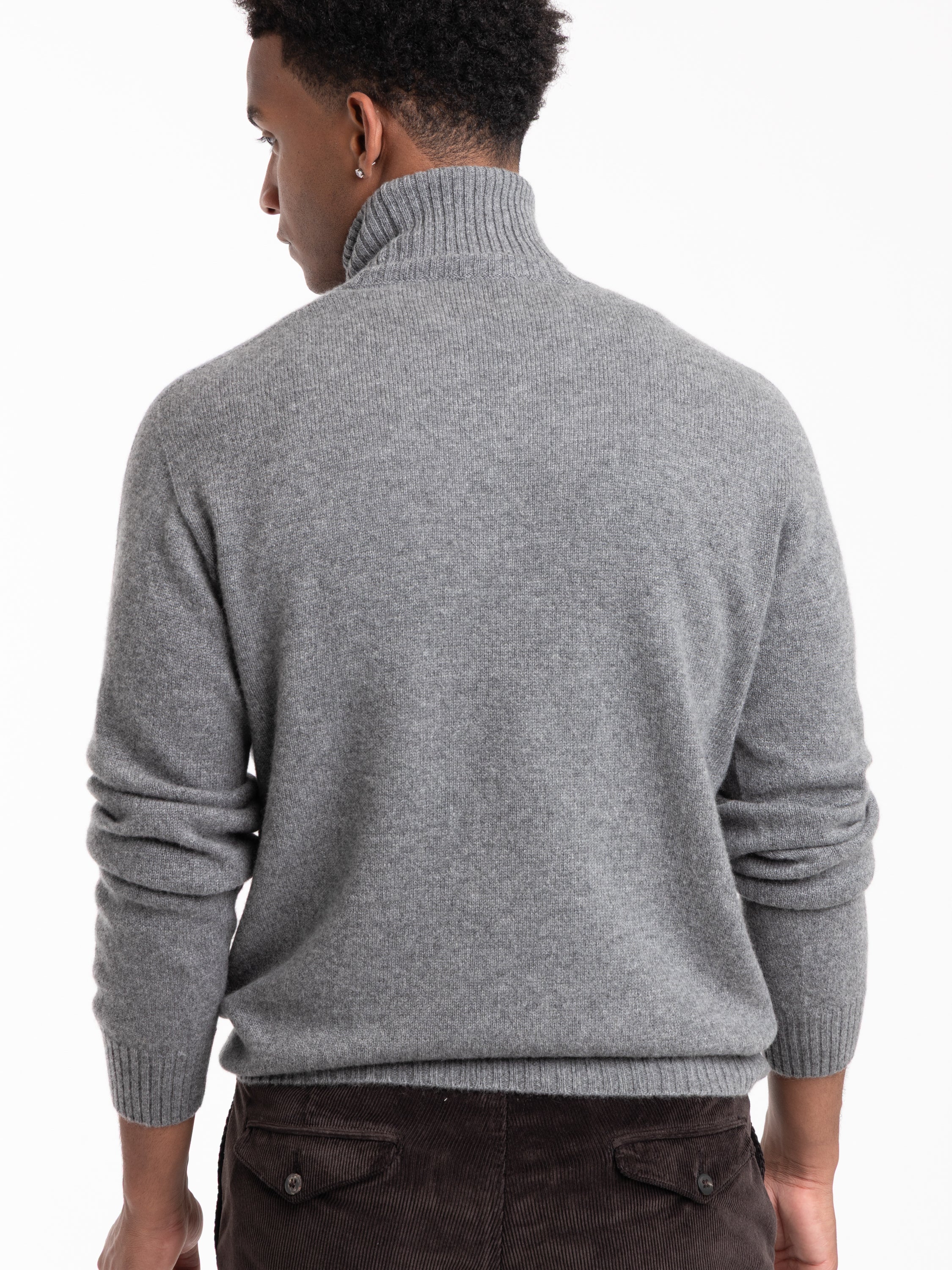 Grey Wool Turtle Neck Knit Shirt - Image 4