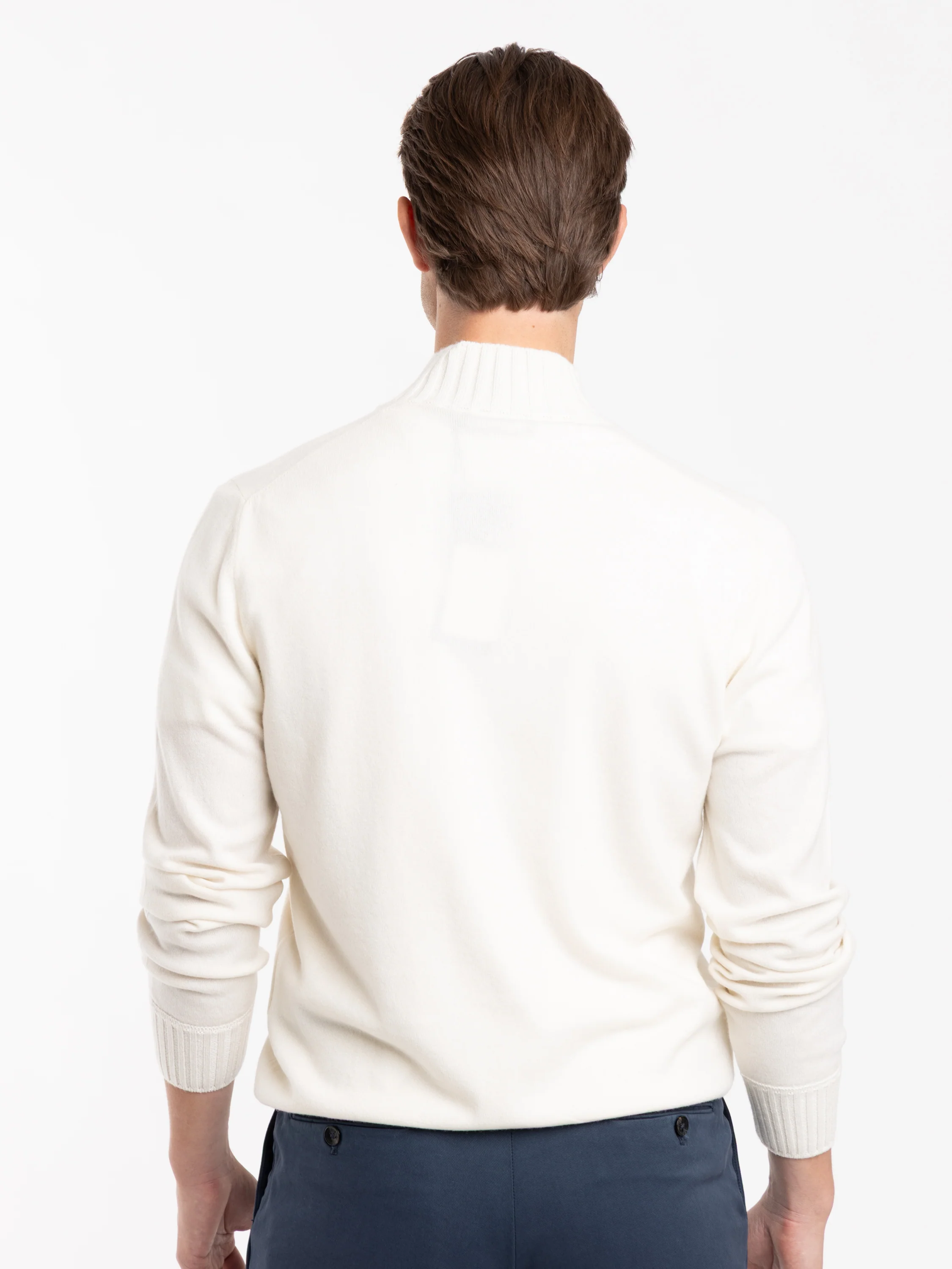 Ivory Quarter-Zip Cashmere Sweater - Image 5