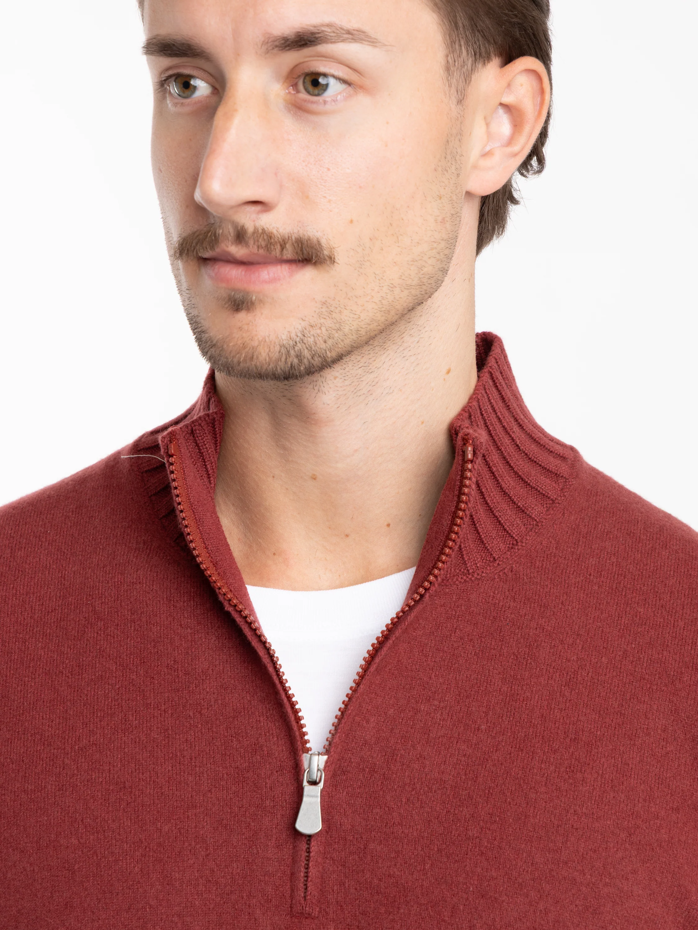 Cashmere Red Quarter-Zip Sweater - Image 8