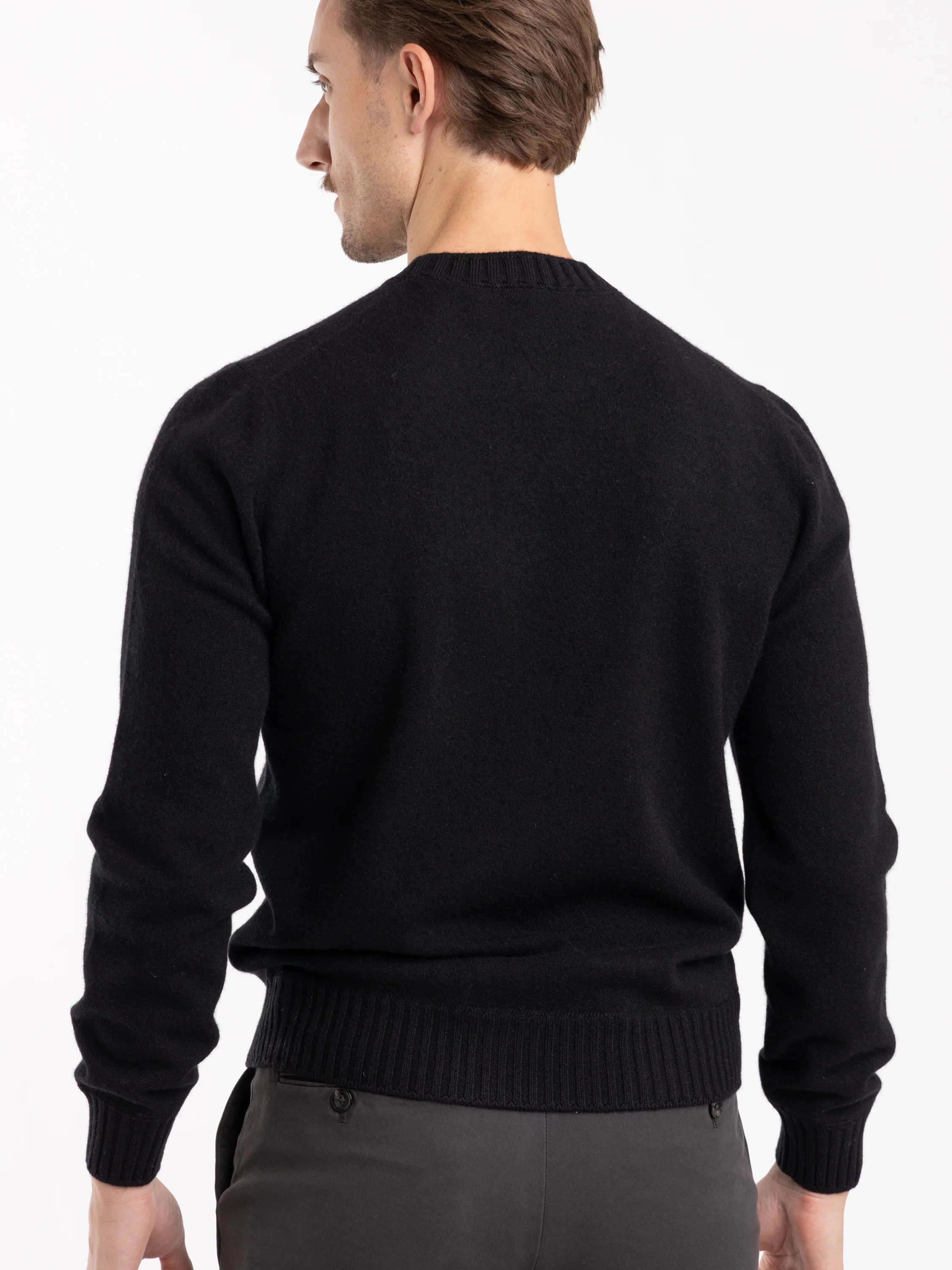 Black Cashmere Long Sleeve Crewneck - Image 4