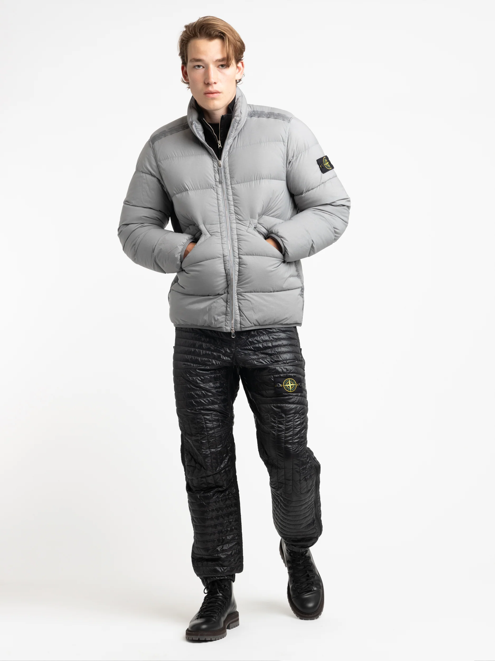 Guibbotto Grey Seamless Tunnel Nylon Down-TC Jacket - Image 2