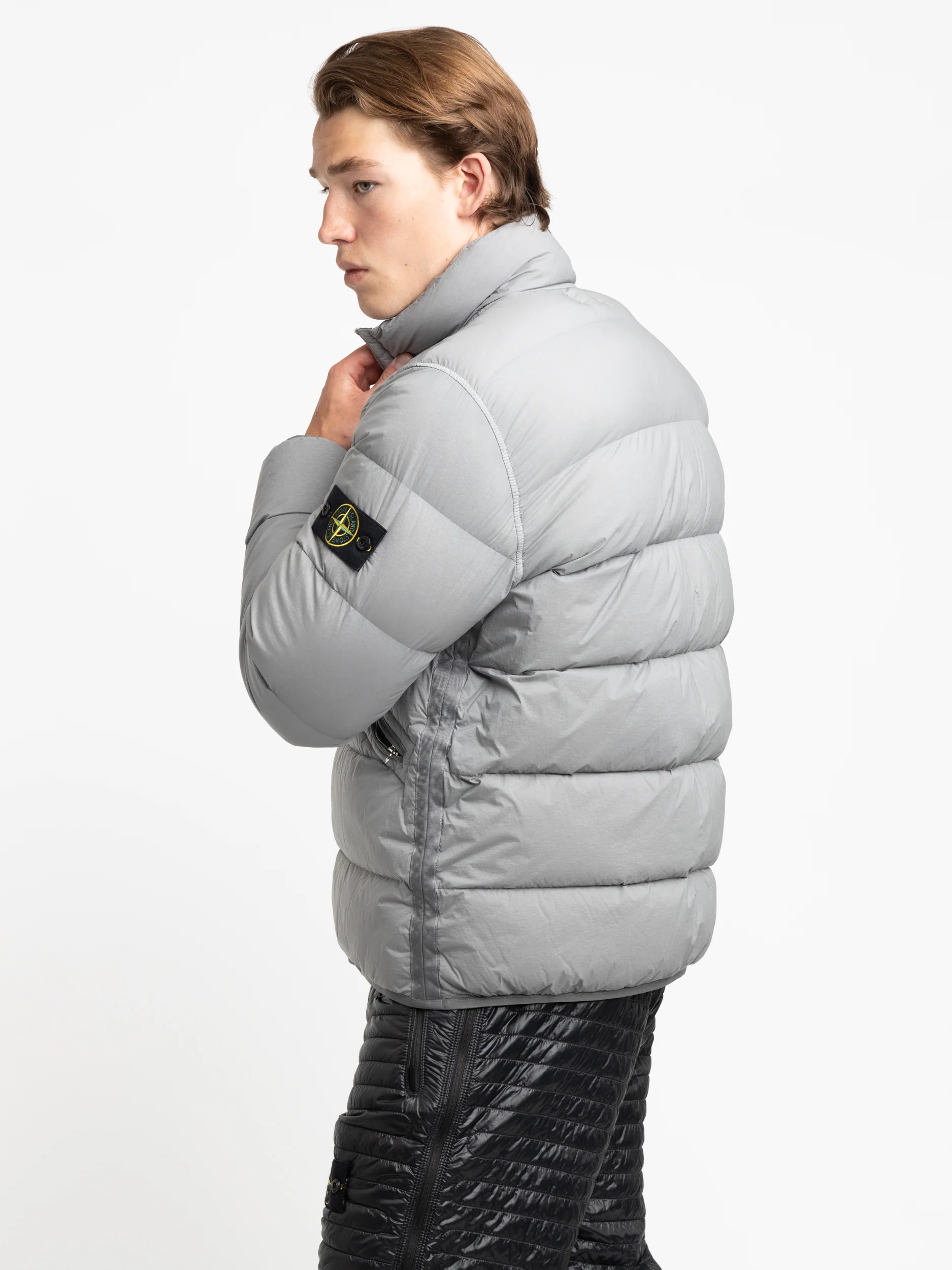 Guibbotto Grey Seamless Tunnel Nylon Down-TC Jacket - Image 3