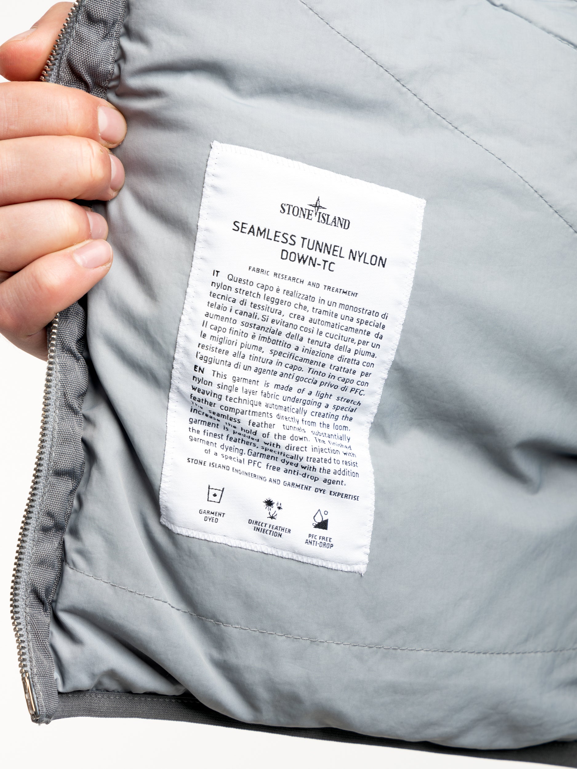 Guibbotto Grey Seamless Tunnel Nylon Down-TC Jacket - Image 6