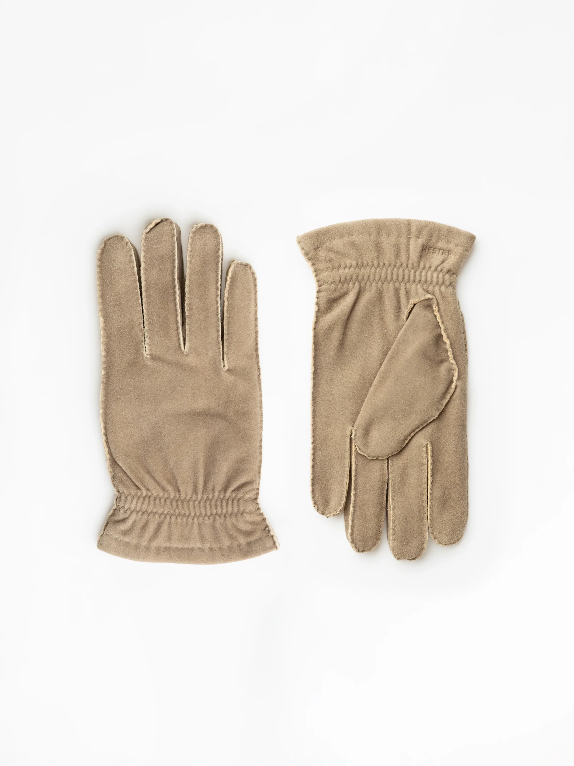 André Natural Grey Suede Leather Gloves