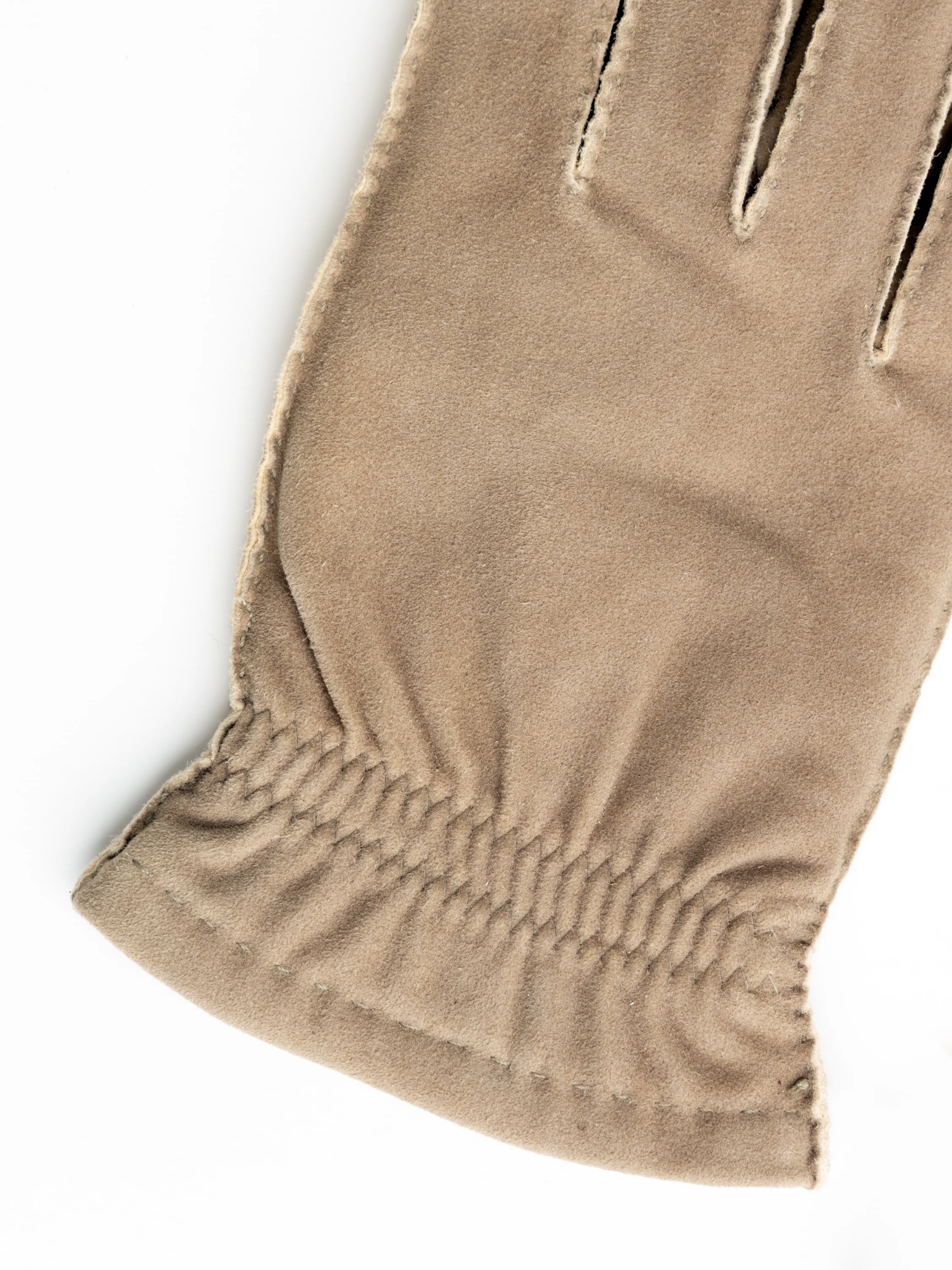 André Natural Grey Suede Leather Gloves - Image 2