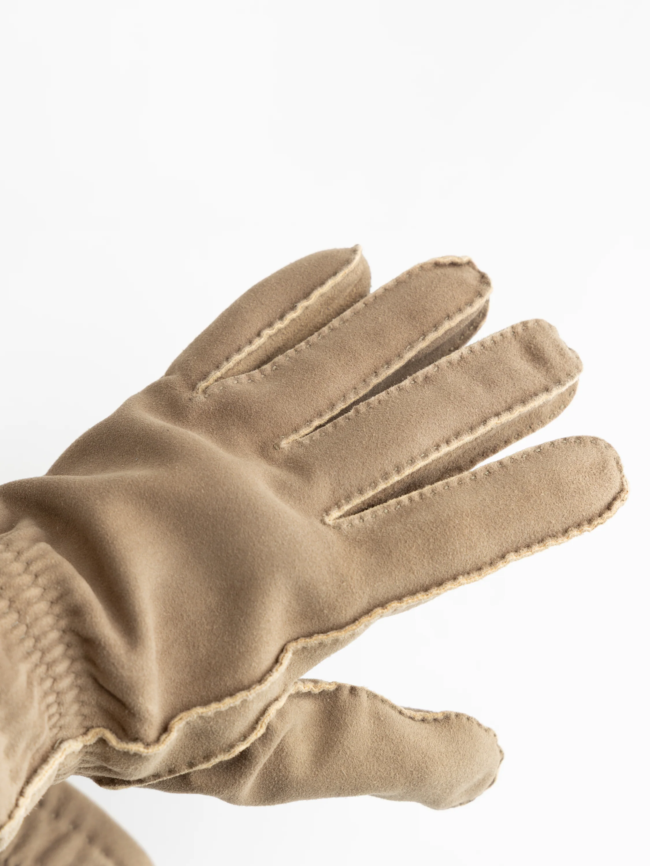 André Natural Grey Suede Leather Gloves - Image 3
