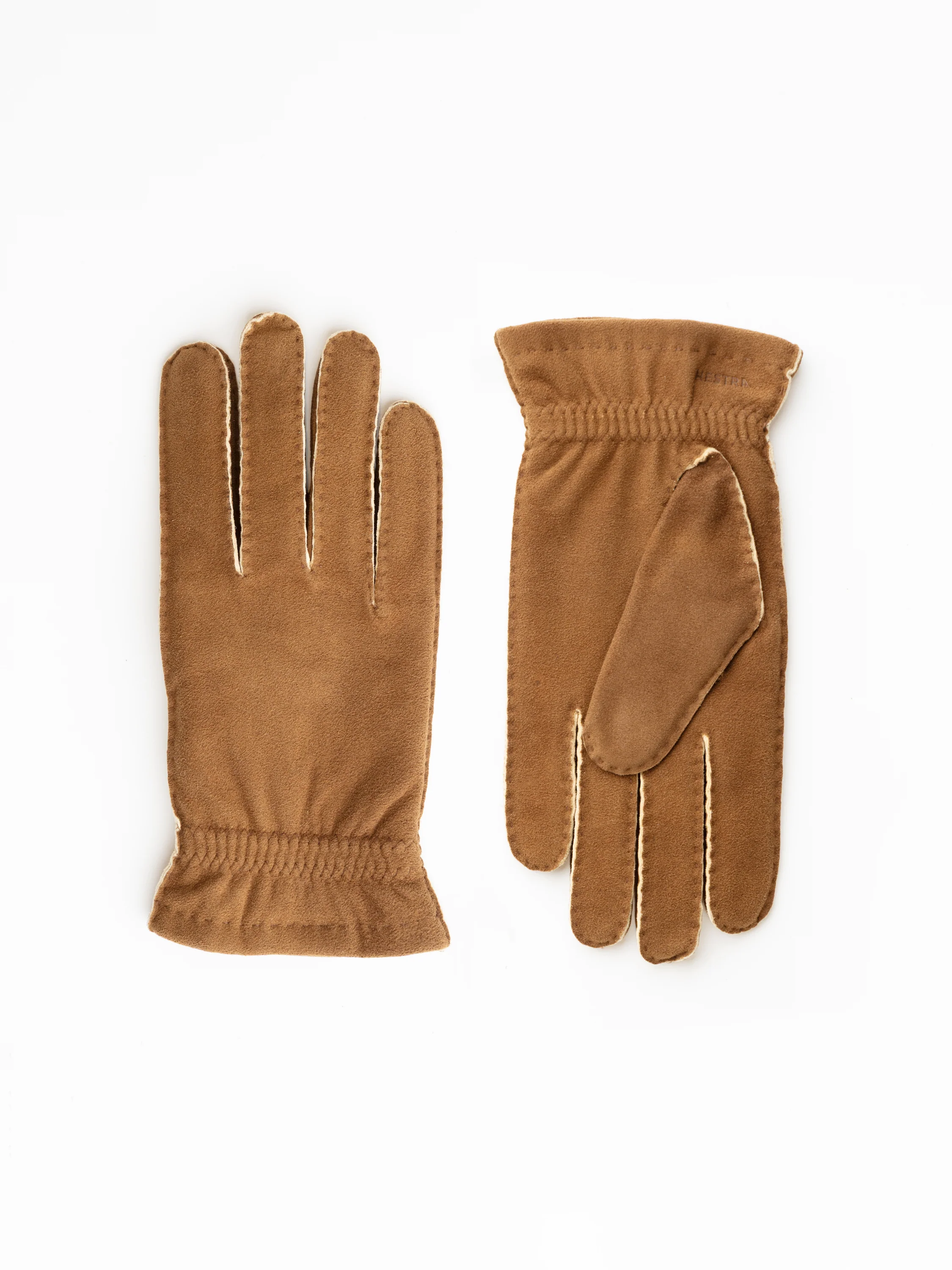 André Brown Suede Leather Gloves